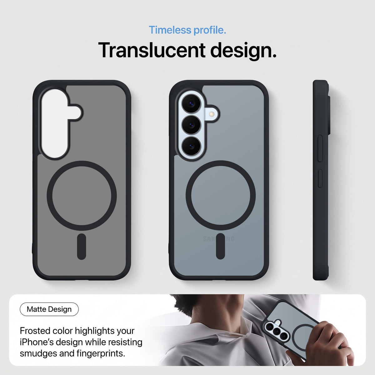 For Samsung Galaxy S26 5G Matte Finish Back Case Cover (MagSafe Compatible | Translucent Soft Touch | Slim and Unbreakable)