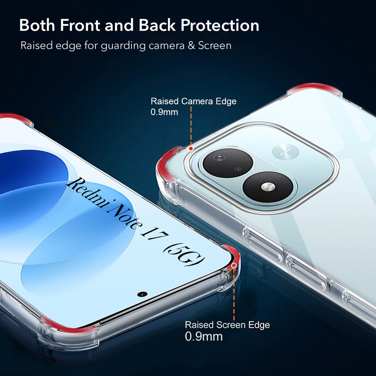 For Redmi Note 17 5G Back Cover Shockproof Crystal-Clear (Drop & Camera Protection | Hard Polycarbonate)