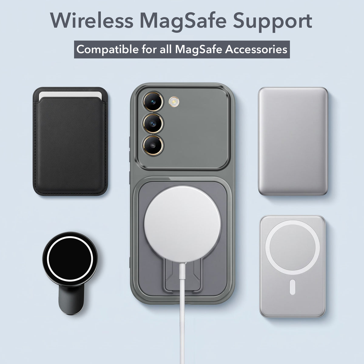 For Vivo Y200e Back Case Cover Metallic (Hybrid Armor Kickstand | MagSafe Compatible | Camera Protection Shockproof)