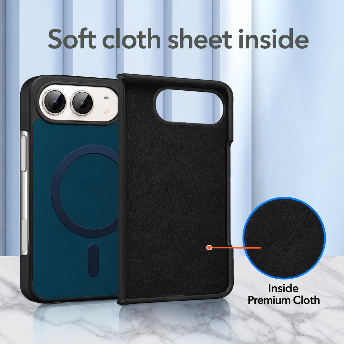 For Apple iPhone Duo Back Cover Case Leather Finish (MagSafe Wireless Charging Compatible | Inside Microfiber Cloth)