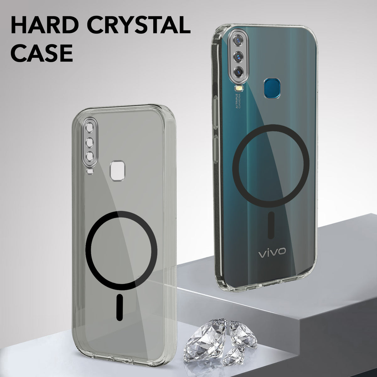 For Vivo U10 Back Cover Shockproof Crystal-Clear (Magsafe Wireless Support | Drop & Camera Protection | Hard Polycarbonate)