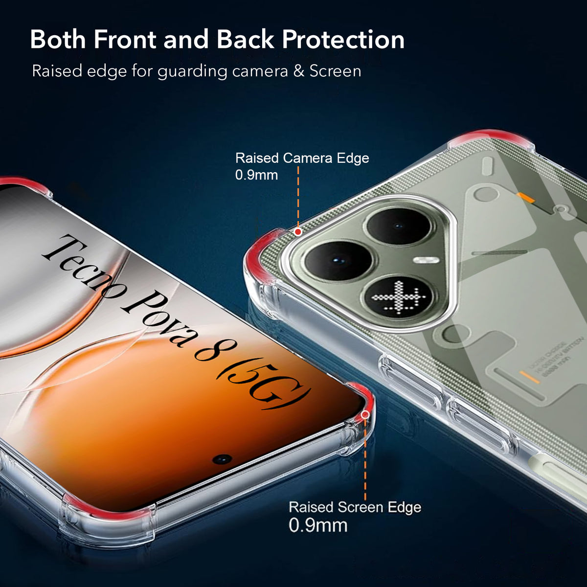 For Tecno Pova 8 Back Cover Case Shockproof Crystal-Clear (Drop & Camera Protection | Hard Polycarbonate)