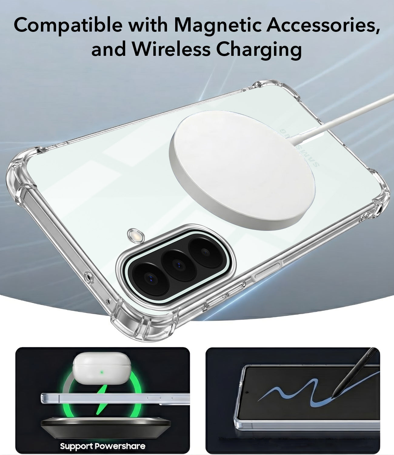 For Samsung Galaxy A27 5G | Samsung Galaxy M47 5G Back Cover Shockproof Crystal-Clear (Magsafe Wireless Support | Drop & Camera Protection | Hard Polycarbonate)