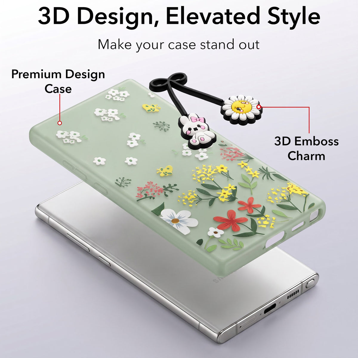 For Samsung Galaxy S23 Ultra Back Cover Case (3D Cute Cartoons | Hard Back Side Soft | Matte Premium Finish | HD Printing)