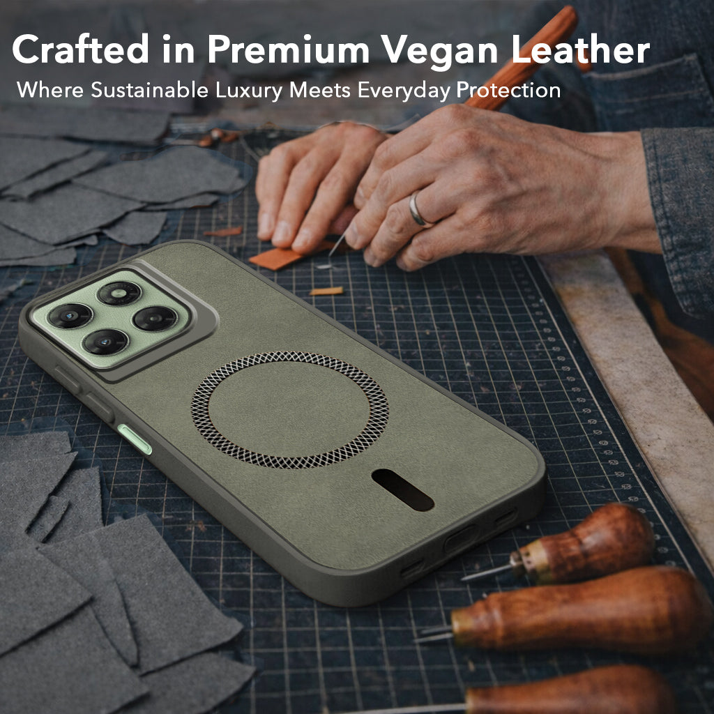 For Motorola Moto G77 Power Back Cover Case Leather Finish (MagSafe Compatible Wireless Charging | Soft Touch | Camera Bump Protection)