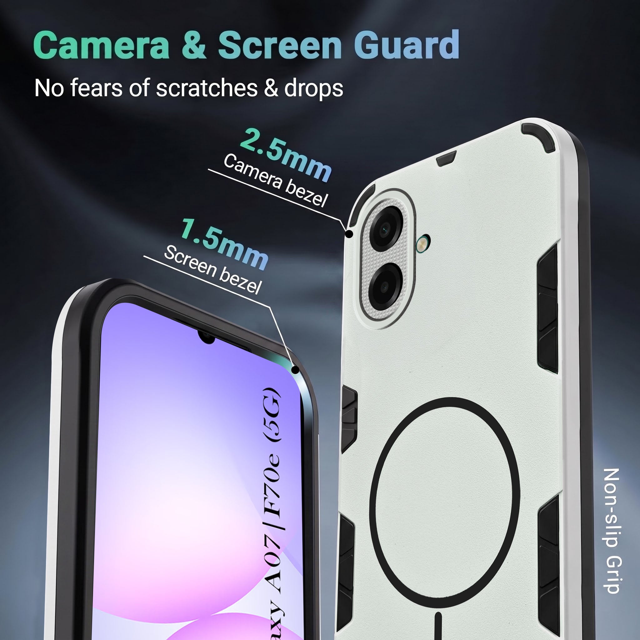 For Samsung Galaxy A07 5G | F70e 5G (Slim Hybrid Armor | Shockproof Camera Protection | Rugged Dual Layer)Back Cover Case (Slim Hybrid Armor | Shockproof Camera Protection | Rugged Dual Layer)