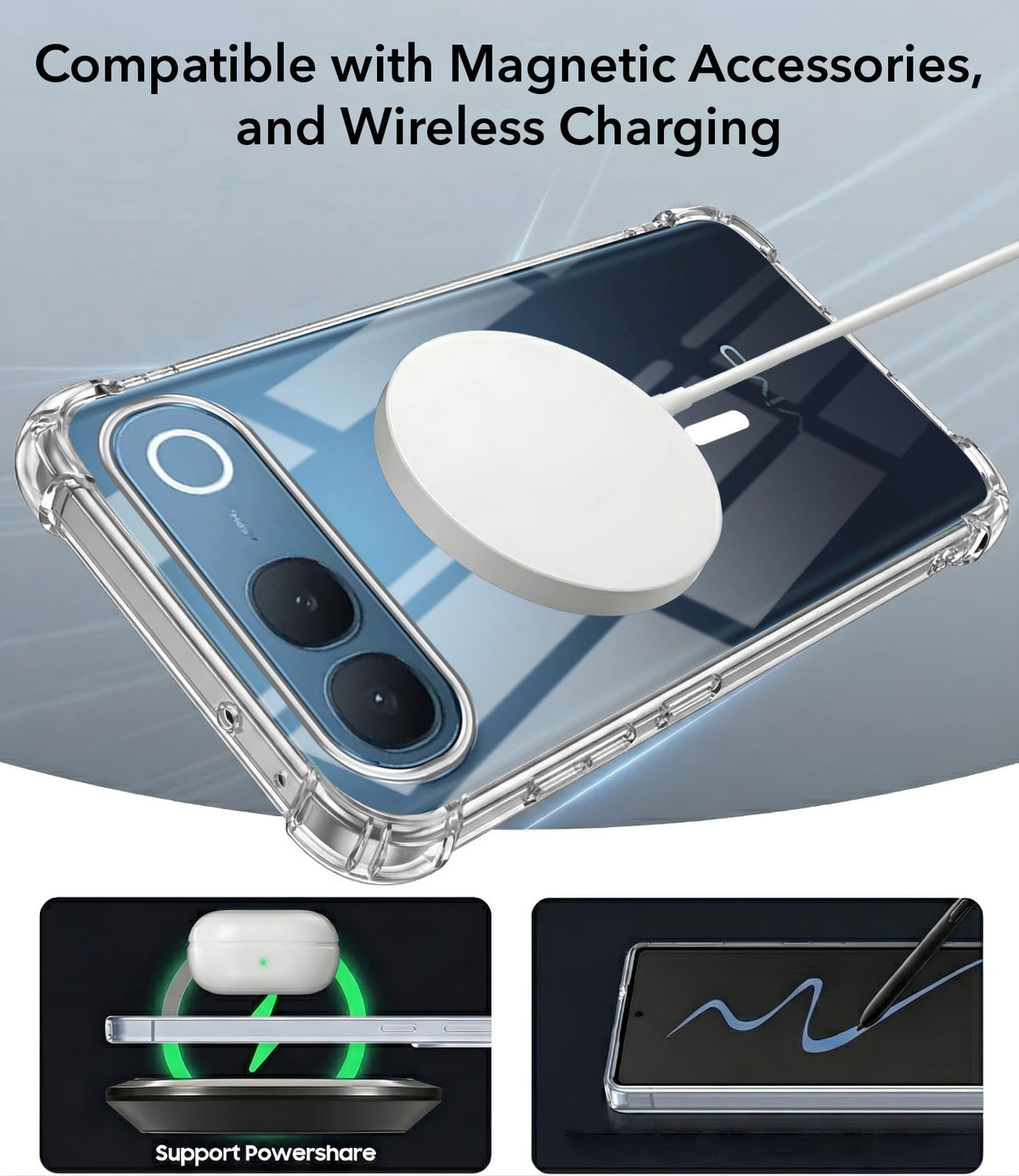 For Vivo S2 5G Back Cover Shockproof Crystal-Clear (Magsafe Wireless Support | Drop & Camera Protection | Hard Polycarbonate)