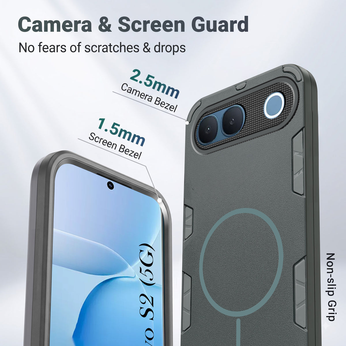 For Vivo S2 5G Back Cover Case (Slim Hybrid Armor | Shockproof Camera Protection | Rugged Dual Layer)
