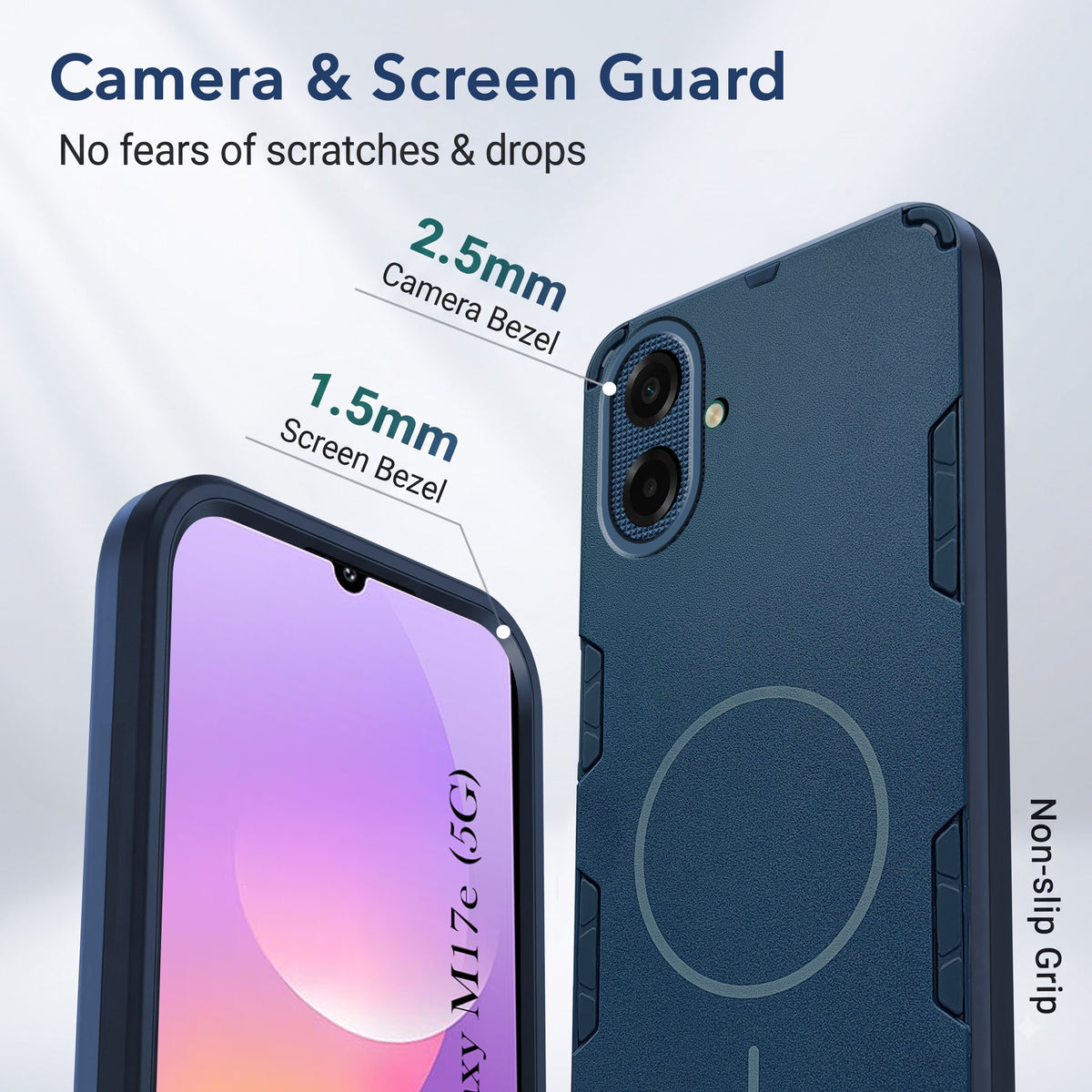 For Samsung Galaxy M17e Back Cover Case (Slim Hybrid Armor | Shockproof Camera Protection | Rugged Dual Layer)