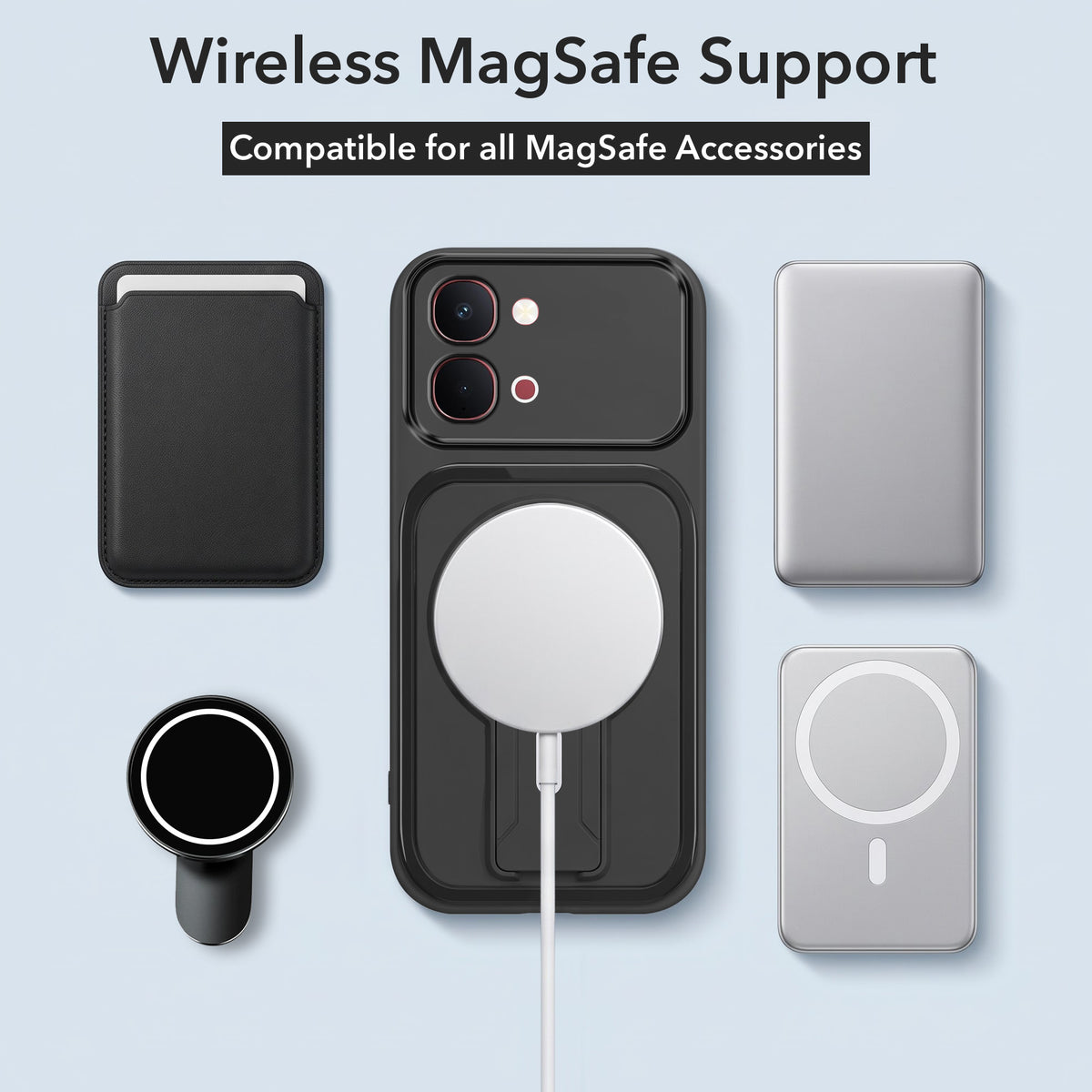 For Vivo Y31T 5G Back Case Cover Metallic (Hybrid Armor Kickstand | MagSafe Compatible | Camera Protection Shockproof)
