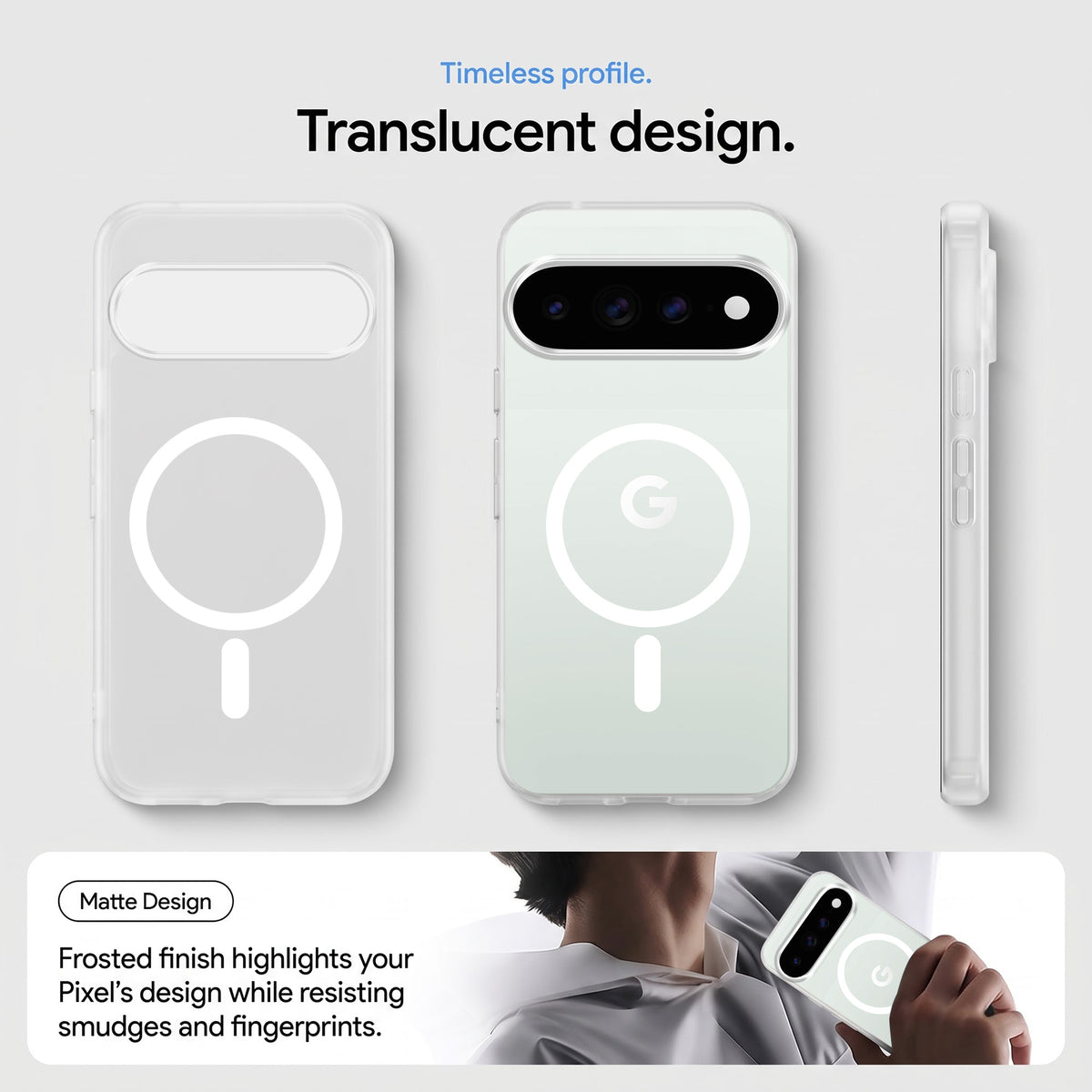 For Google Pixel 11 Pro XL Matte Finish Back Case Cover (MagSafe Compatible | Translucent Soft Touch | Slim and Unbreakable)