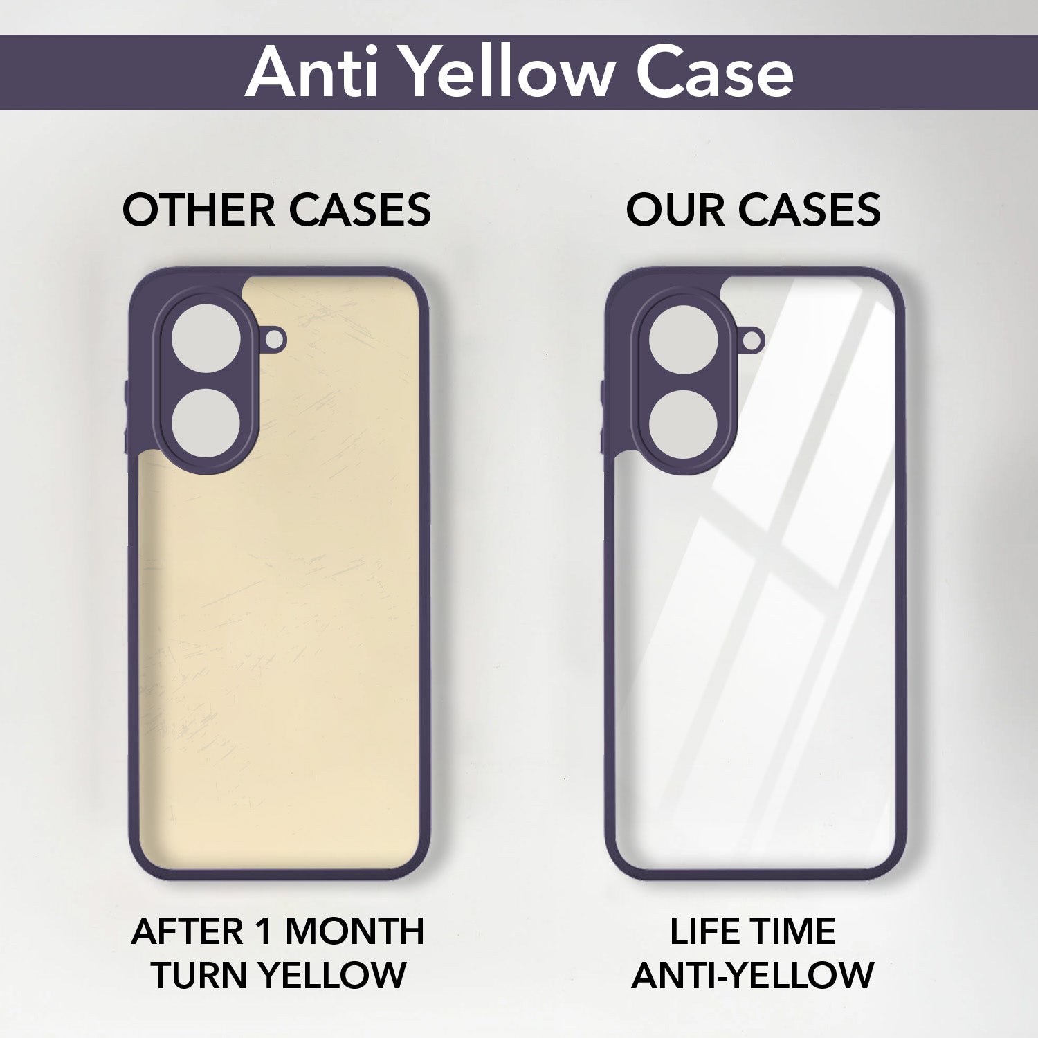 For Redmi A5 4G Back Cover Case Ultra-Hybrid (Lifetime Anti Yellow | Anti Scratch | Crystal Clear Shockproof)