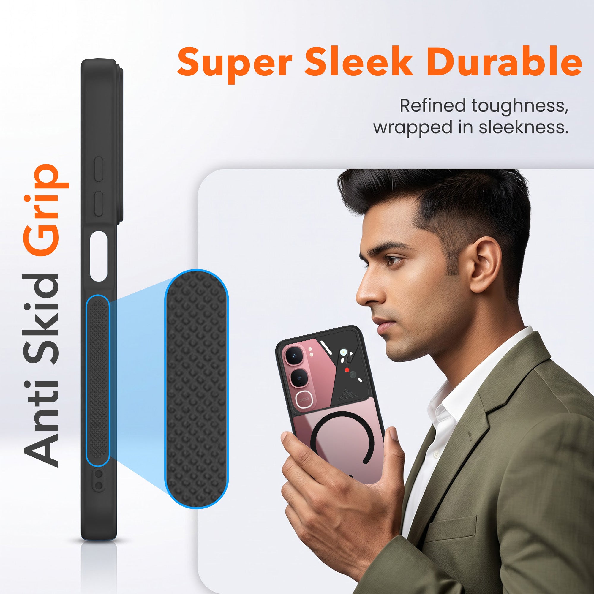 For Vivo Y31 5G Back Cover Case Lifetime Anti-Yellow Clear (Camera Protection | Side Grip | Wireless MagSafe Compatible)