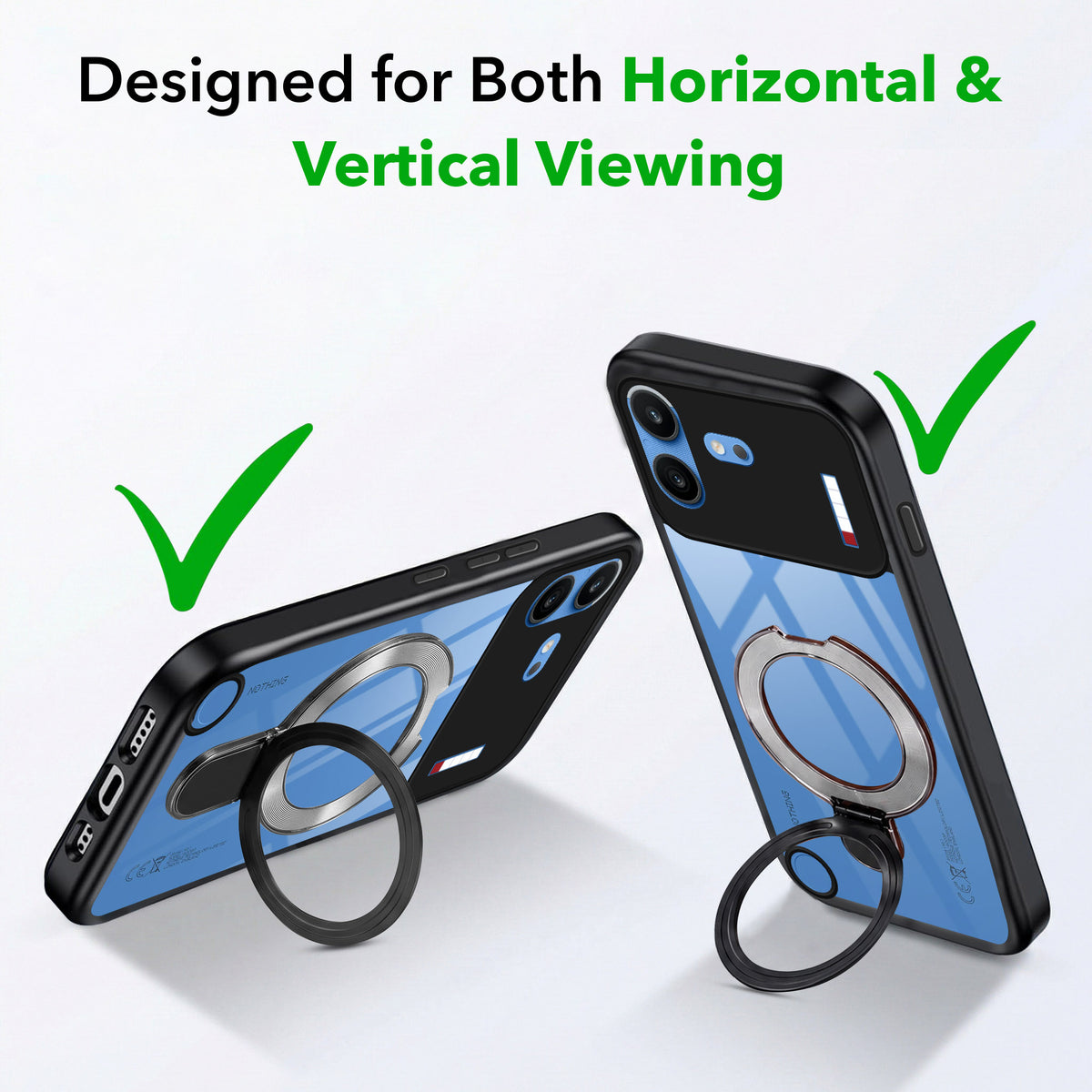 For Nothing Phone 4B 5G Back Cover Case (Kick Stand Ring Holder | Life time Anti Yellow | Camera Protection)