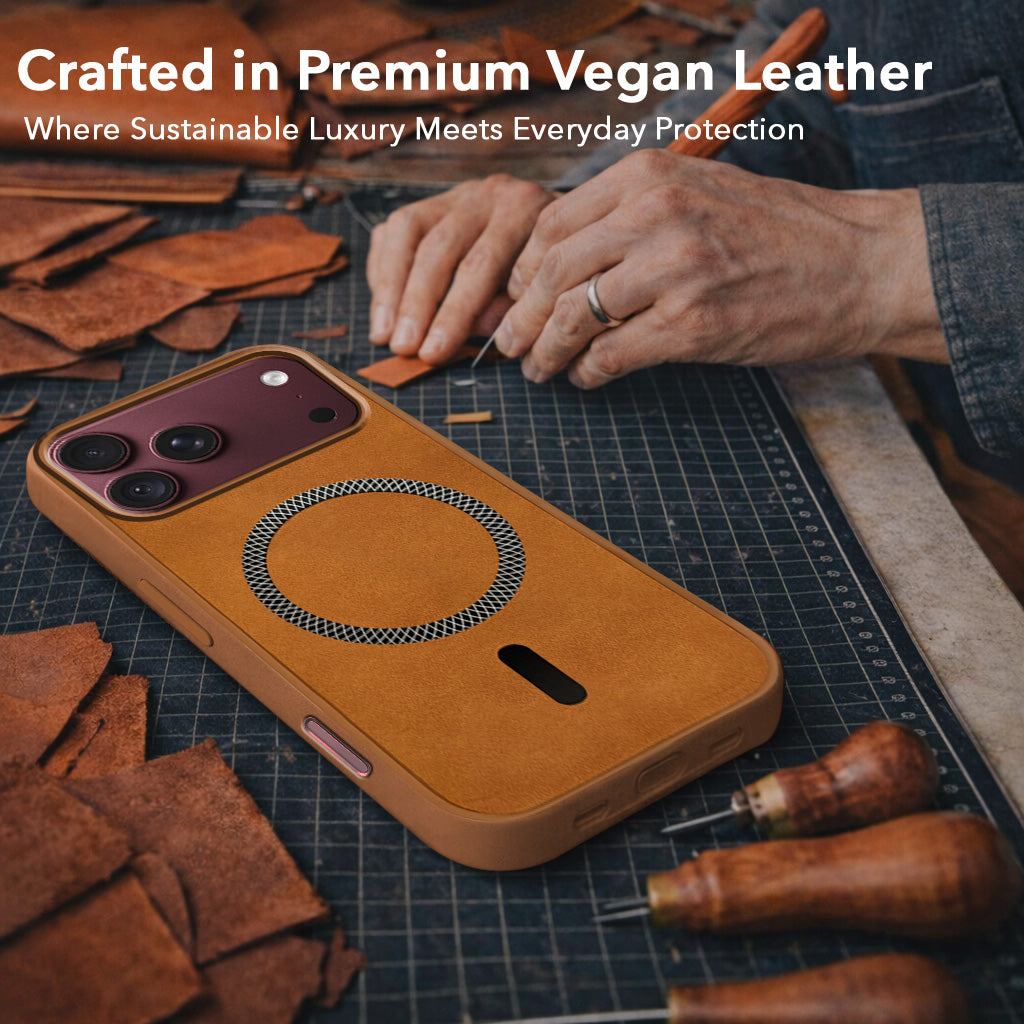 For Apple iPhone 18 Pro Max Back Cover Case Leather Finish (MagSafe Compatible Wireless Charging | Soft Touch | Camera Bump Protection)