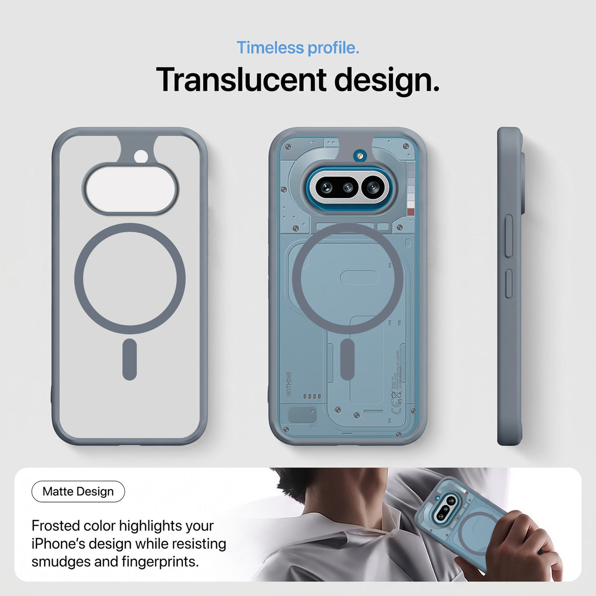 For Nothing Phone 4A 5G Matte Finish Back Case Cover (MagSafe Compatible | Translucent Soft Touch | Slim and Unbreakable)