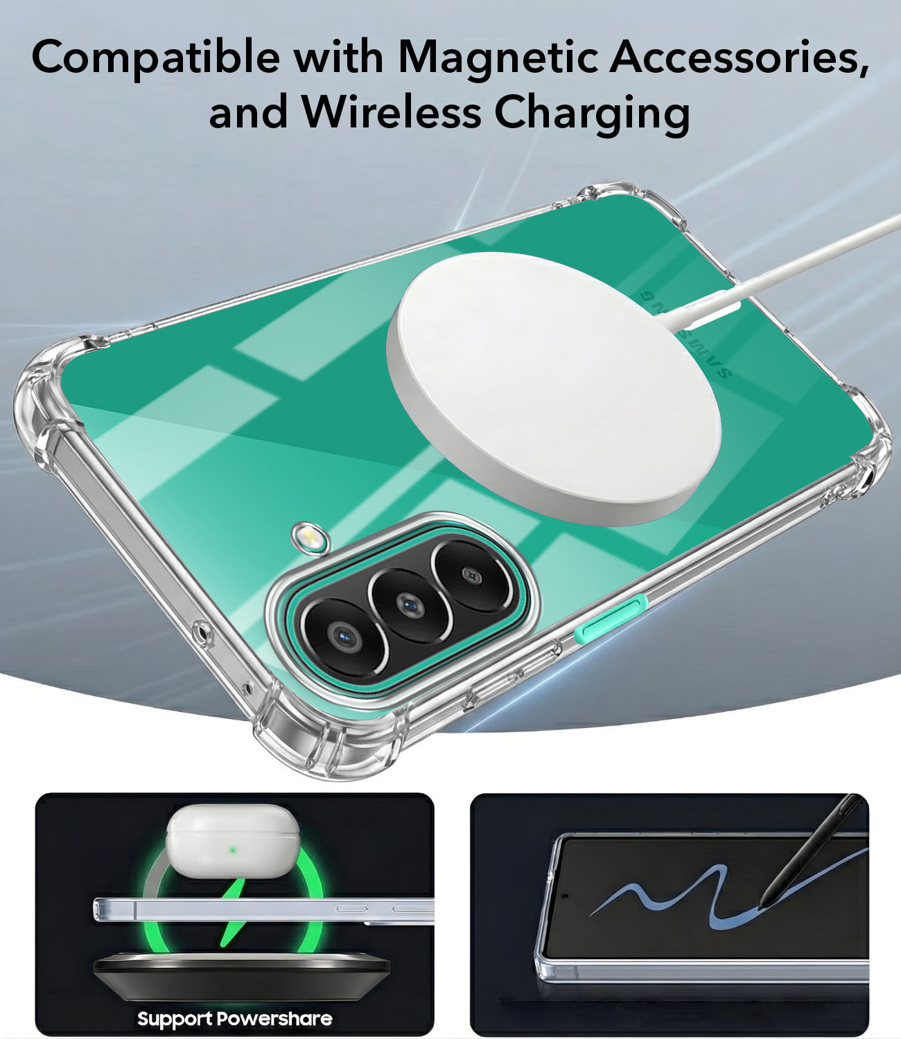 For Samsung Galaxy F70 Pro 5G Back Cover Shockproof Crystal-Clear (Magsafe Wireless Support | Drop & Camera Protection | Hard Polycarbonate)