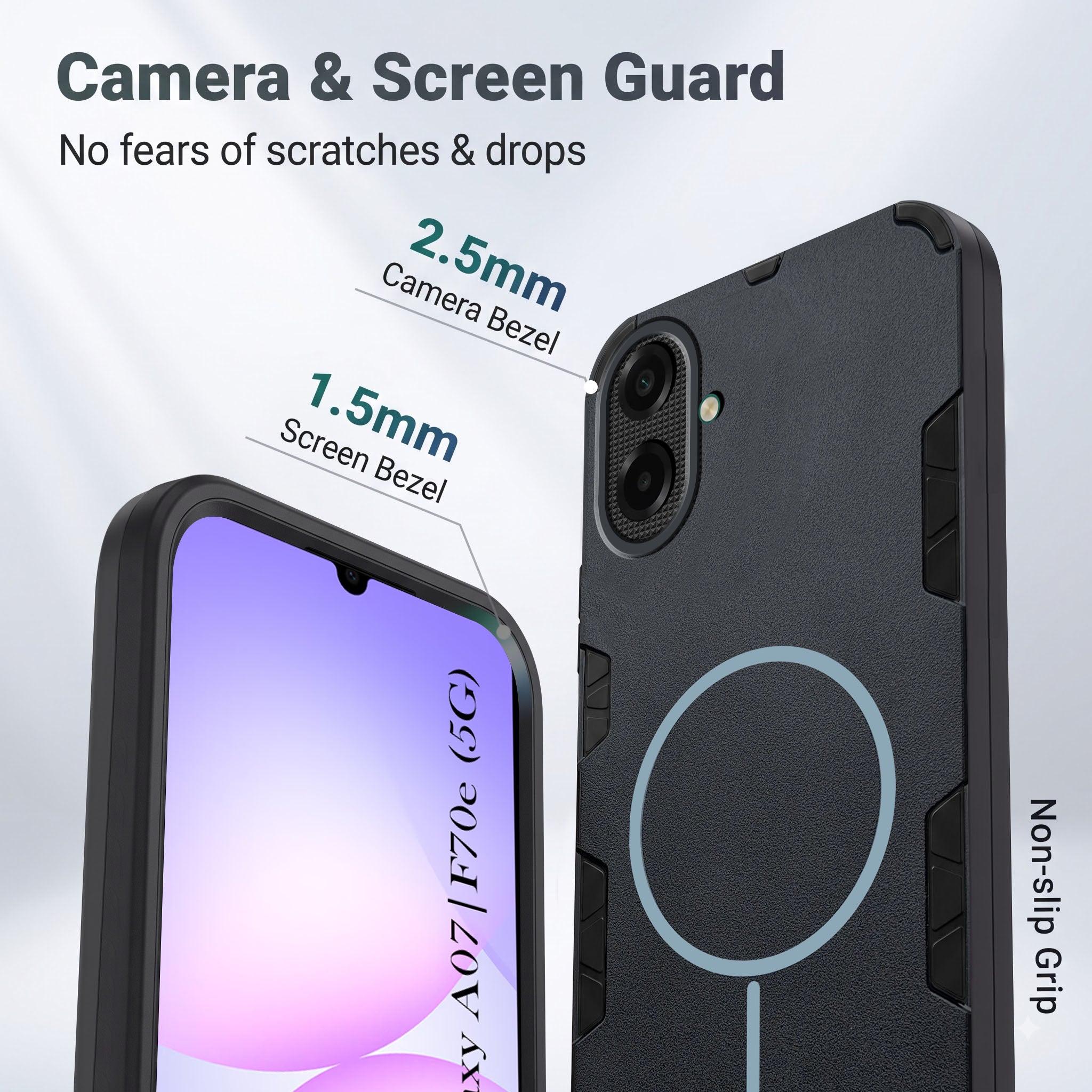 For Samsung Galaxy A07 5G | F70e 5G (Slim Hybrid Armor | Shockproof Camera Protection | Rugged Dual Layer)Back Cover Case (Slim Hybrid Armor | Shockproof Camera Protection | Rugged Dual Layer)