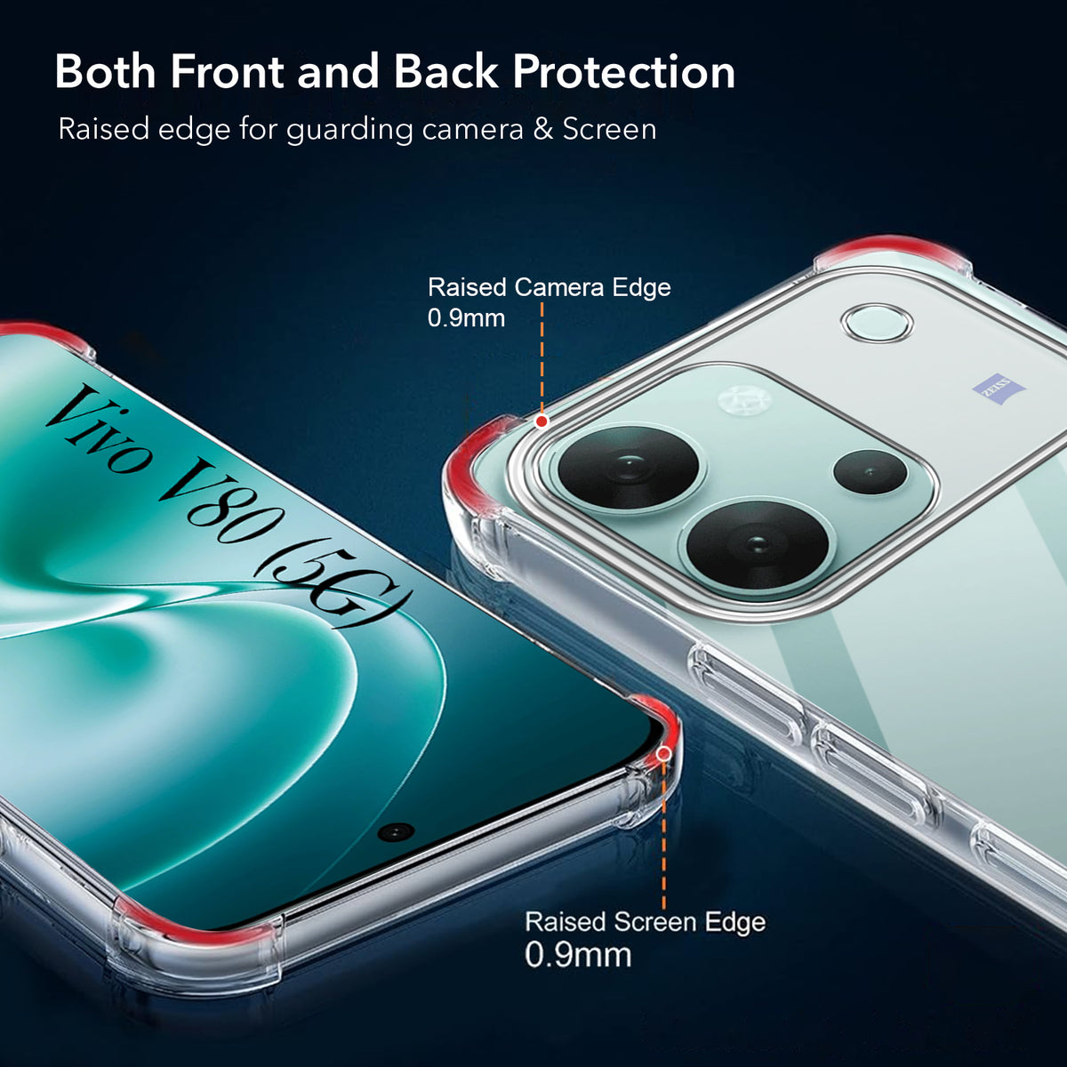 For Vivo V80 5G Back Cover Shockproof Crystal-Clear (Drop & Camera Protection | Hard Polycarbonate)
