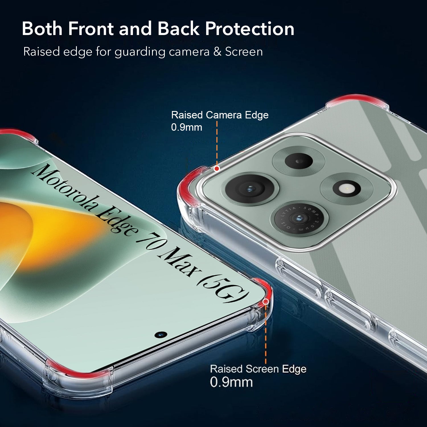 For Motorola Moto Edge 70 Max Back Cover Shockproof Crystal-Clear (Drop & Camera Protection | Hard Polycarbonate)