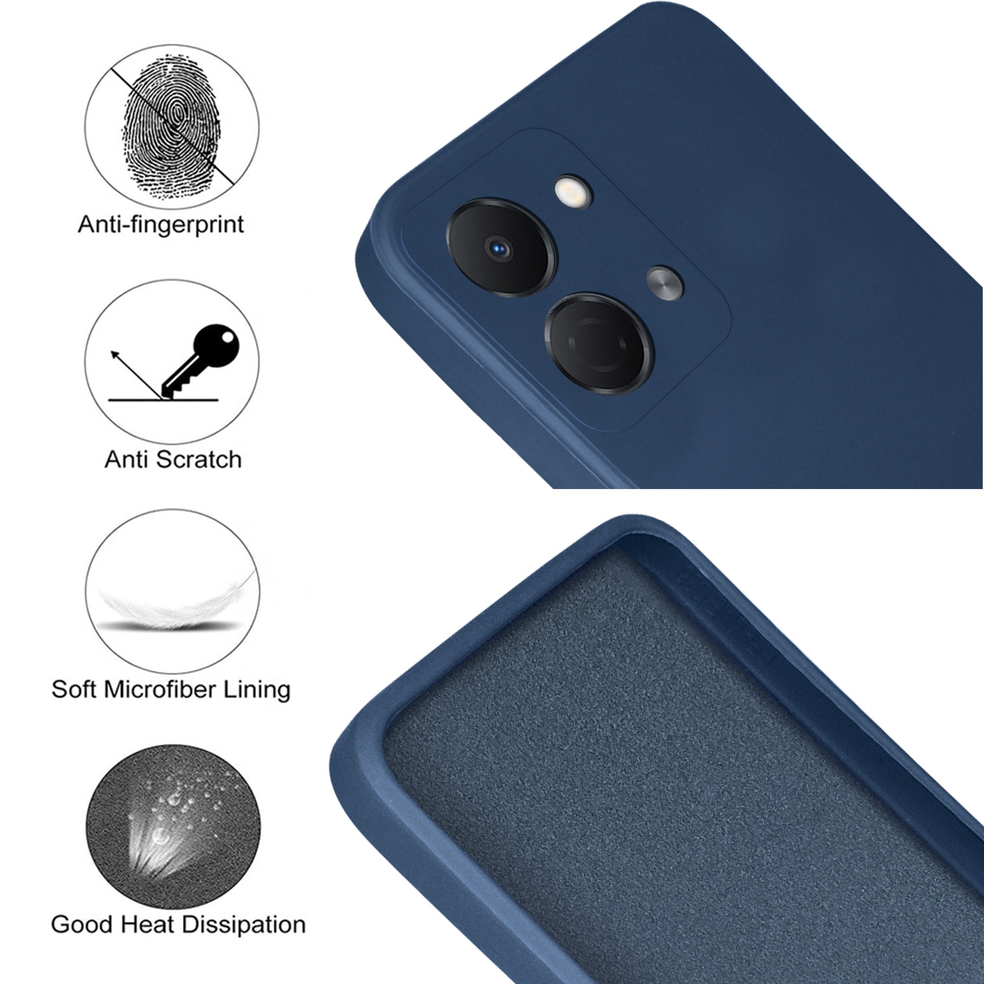 For Tecno Spark Go 3 Back Cover Case (Matte Finish Silicone with Inside Fiber cloth)