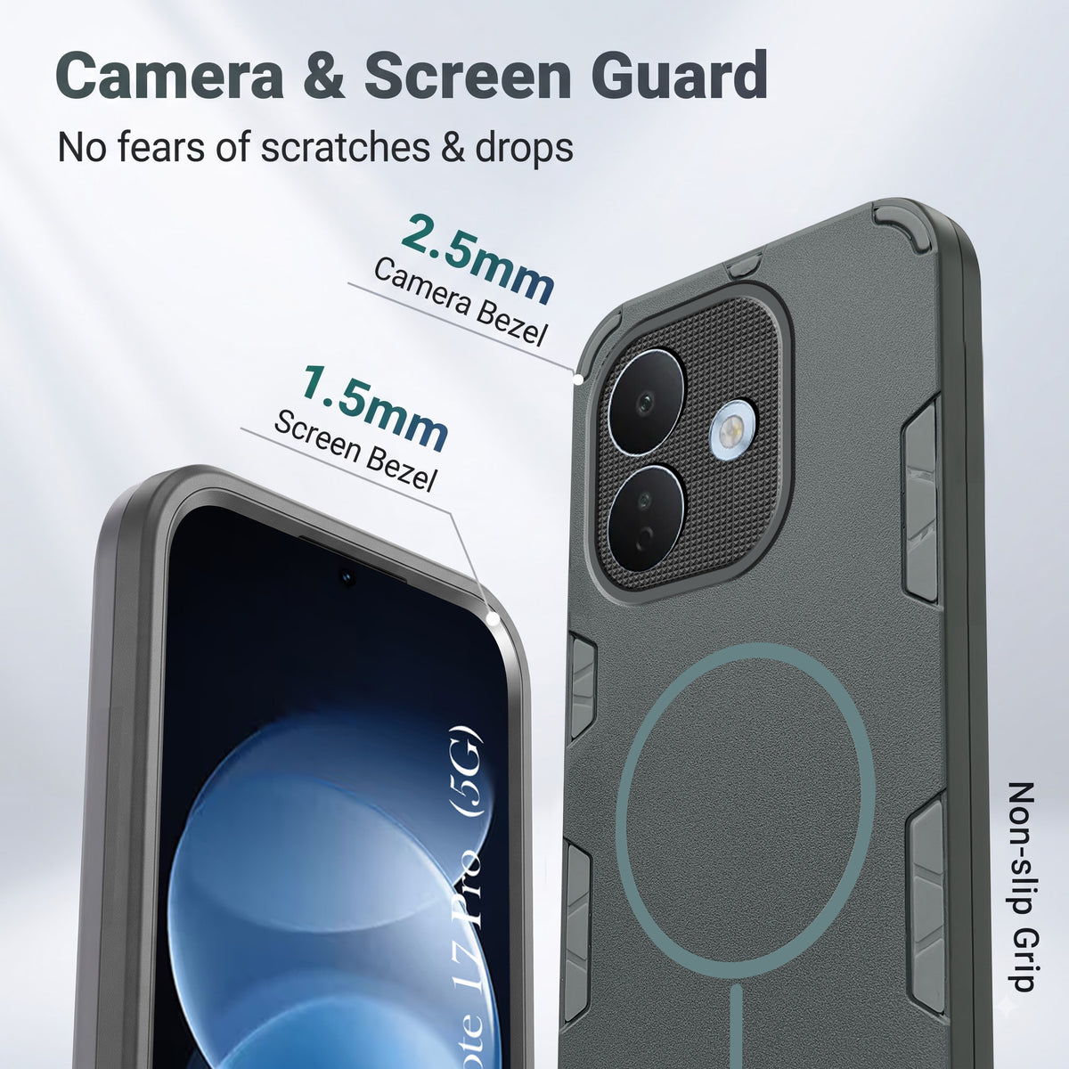 For Redmi Note 17 Pro 5G Back Cover Case (Slim Hybrid Armor | Shockproof Camera Protection | Rugged Dual Layer)