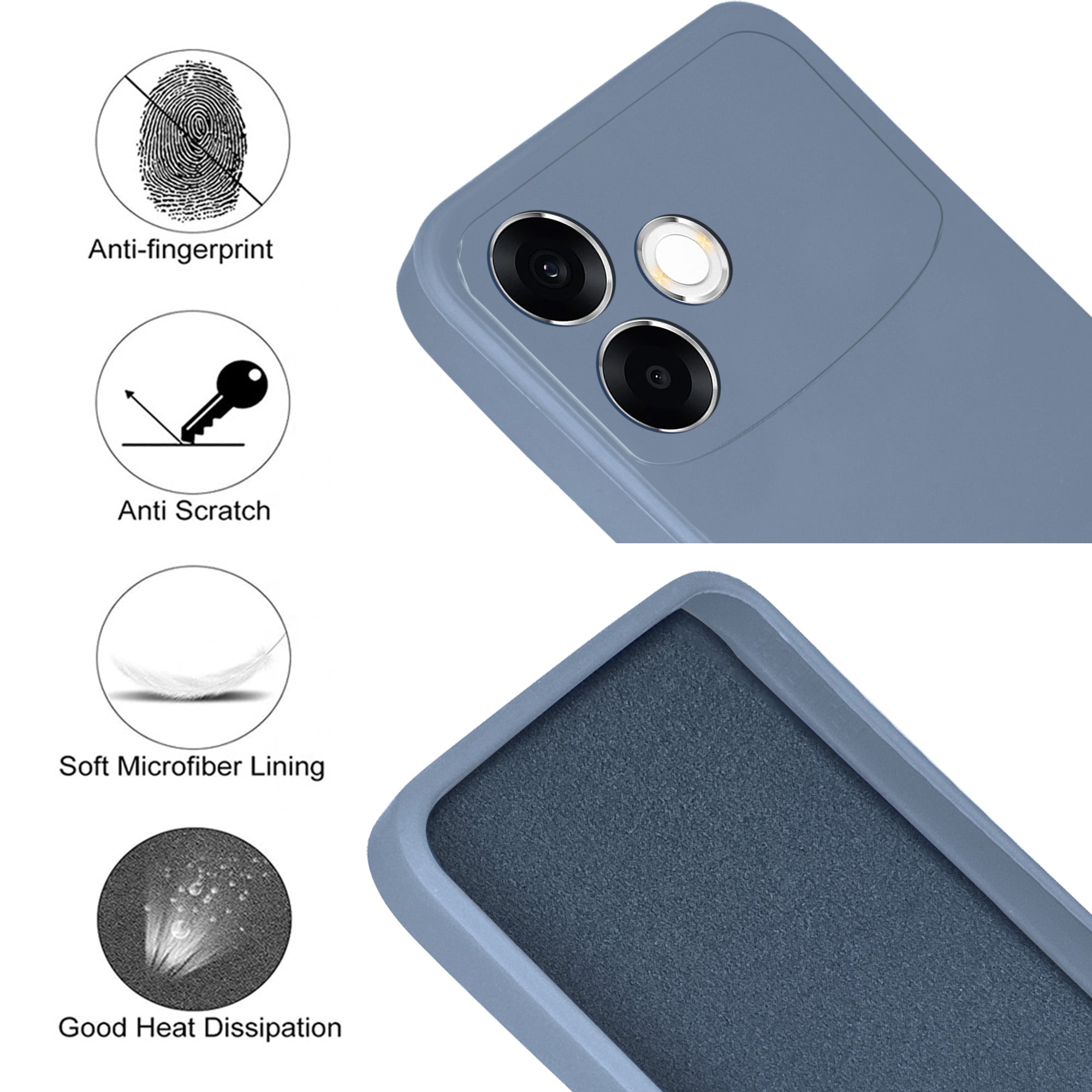 For Oppo F33 Pro 5G Back Cover Case (Matte Finish Silicone with Inside Fiber cloth)