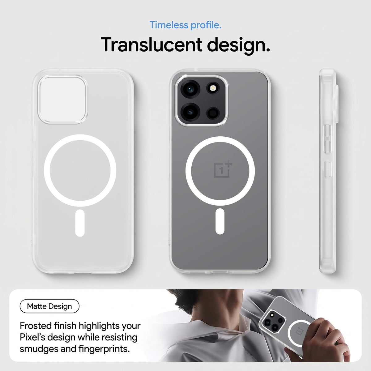 For Oneplus Nord 6 Matte Finish Back Case Cover (MagSafe Compatible | Translucent Soft Touch | Slim and Unbreakable)