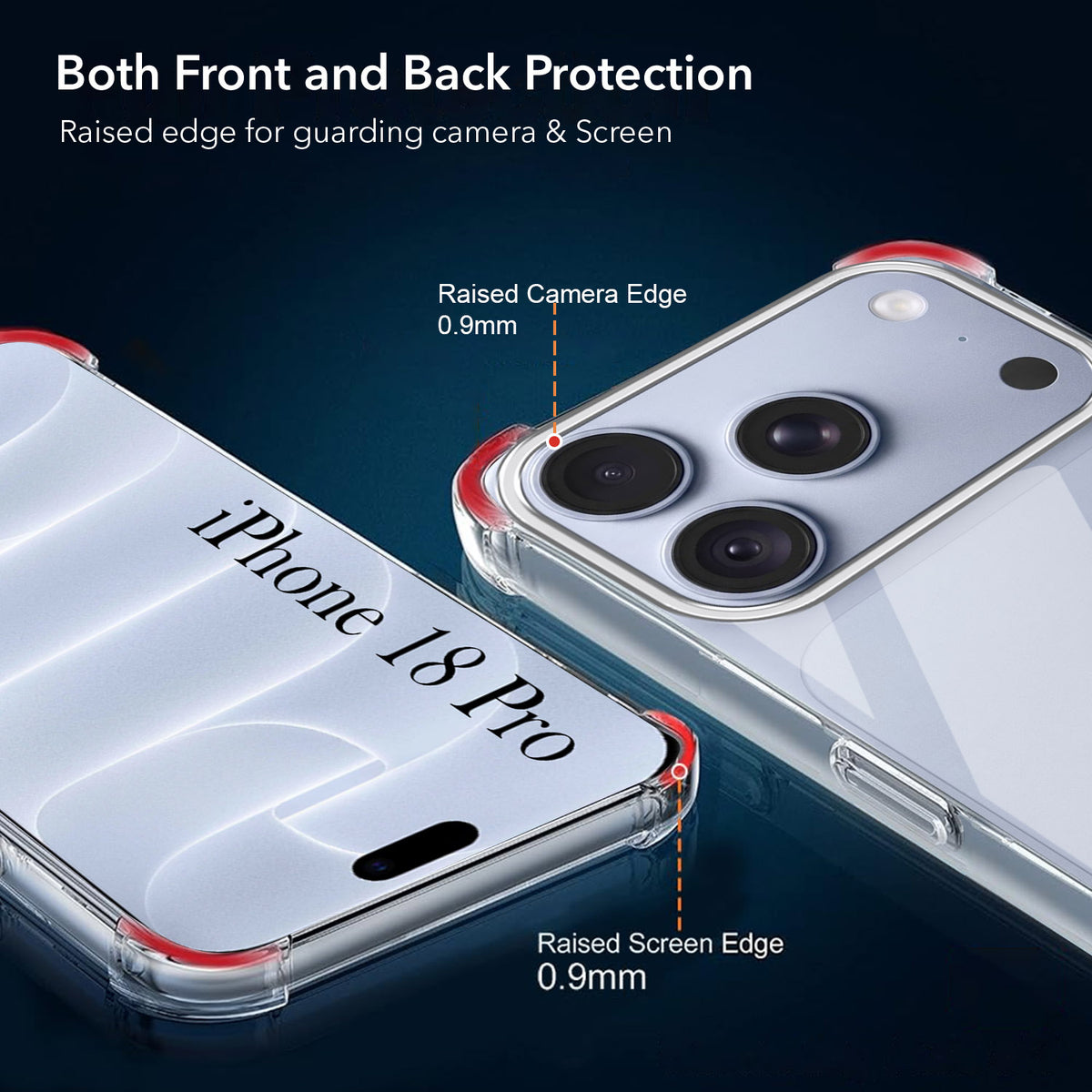 For Apple iPhone 18 Pro Back Cover Shockproof Crystal-Clear (Drop & Camera Protection | Hard Polycarbonate)