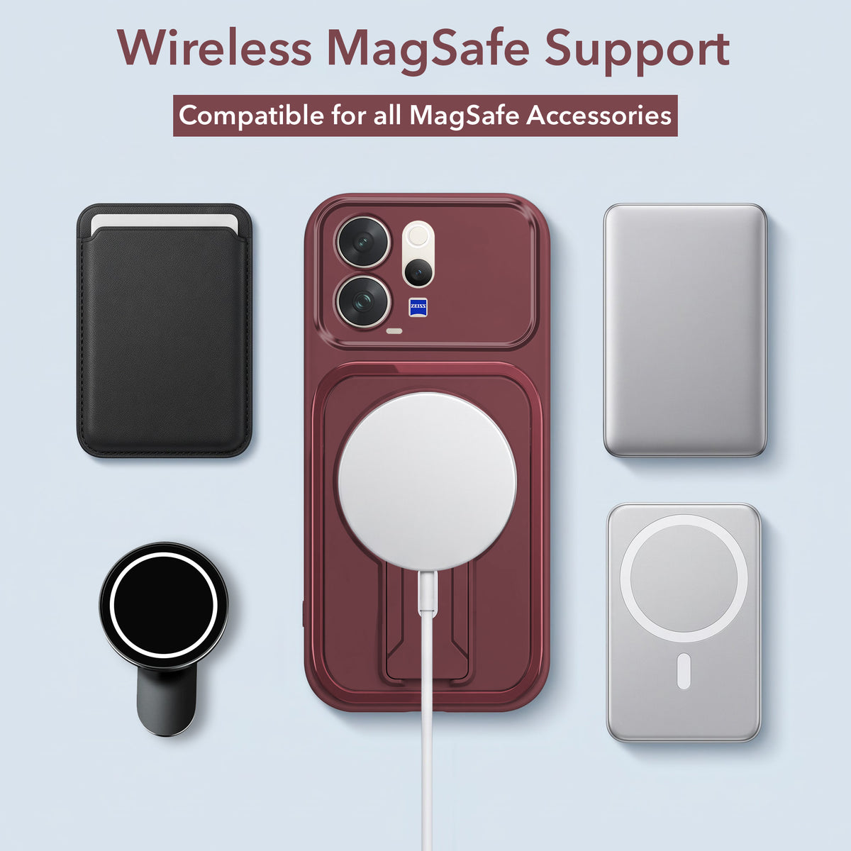 For Vivo V70 | Vivo V70 Elite 5G Back Case Cover Metallic (Hybrid Armor Kickstand | MagSafe Compatible | Camera Protection Shockproof)