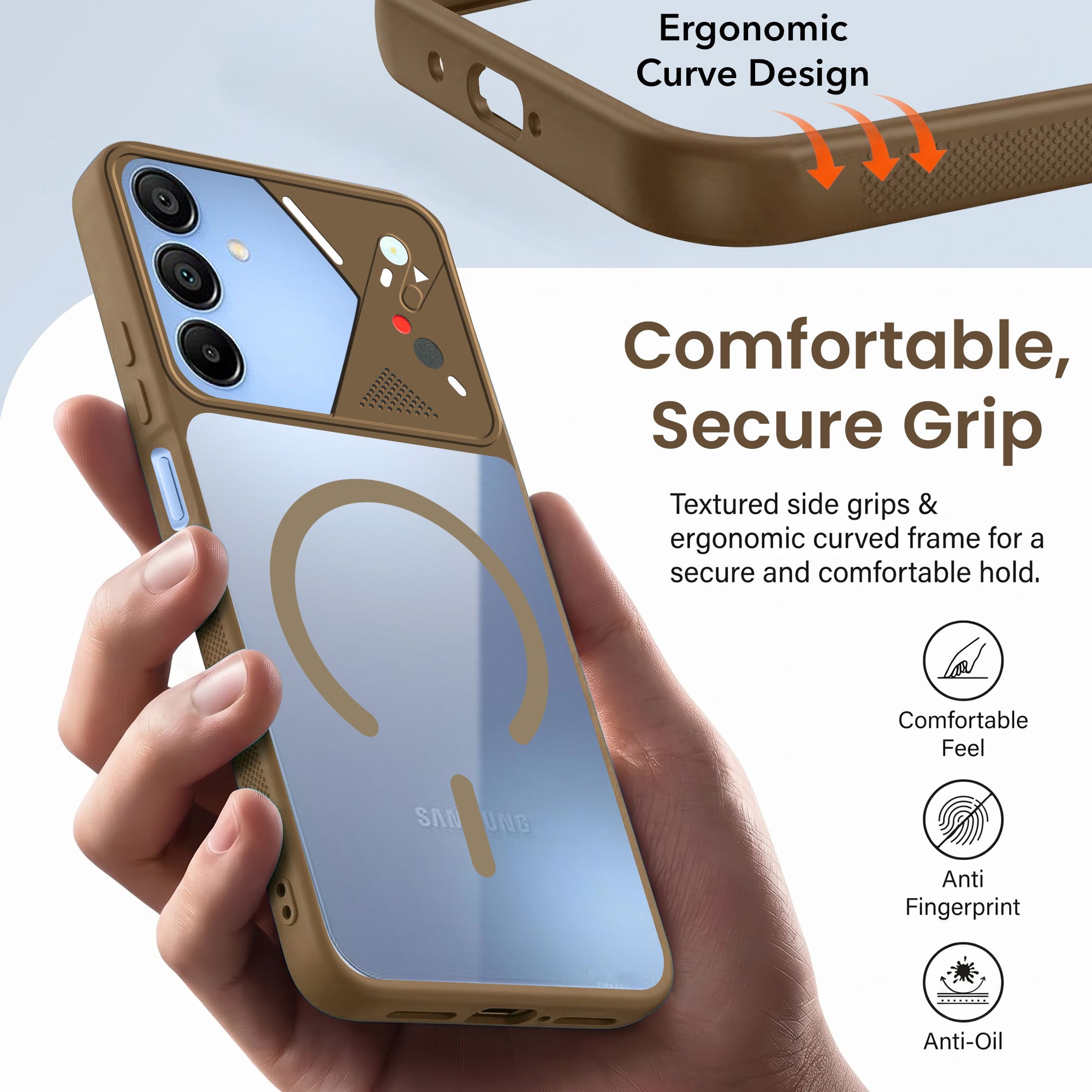 For Samsung Galaxy A15 5G Back Cover Case Lifetime Anti-Yellow Clear (Camera Protection | Side Grip | Wireless MagSafe Compatible)