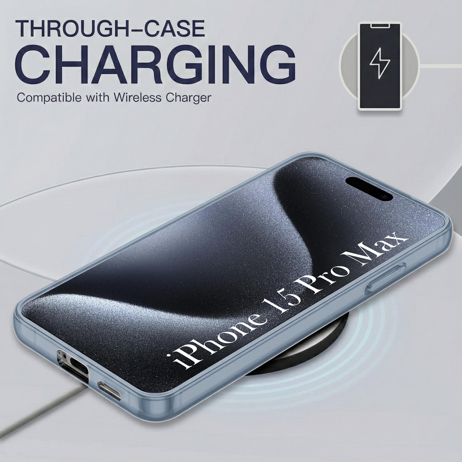 For Apple iPhone 15 Pro Max Back Cover Case Silicone (Slim Paper Thin | Camera Protection Bump | Minimalist Professional | Soft Flexible)