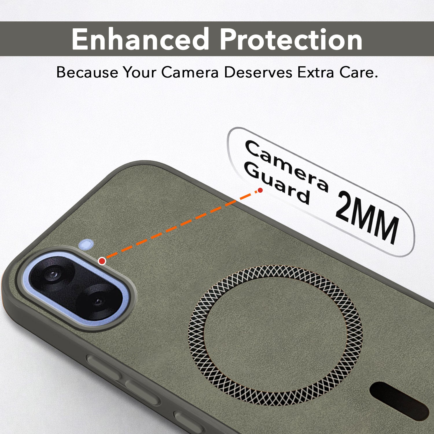 For Oneplus Nord CE 5 Back Cover Case Leather Finish (MagSafe Compatible Wireless Charging | Soft Touch | Camera Bump Protection)