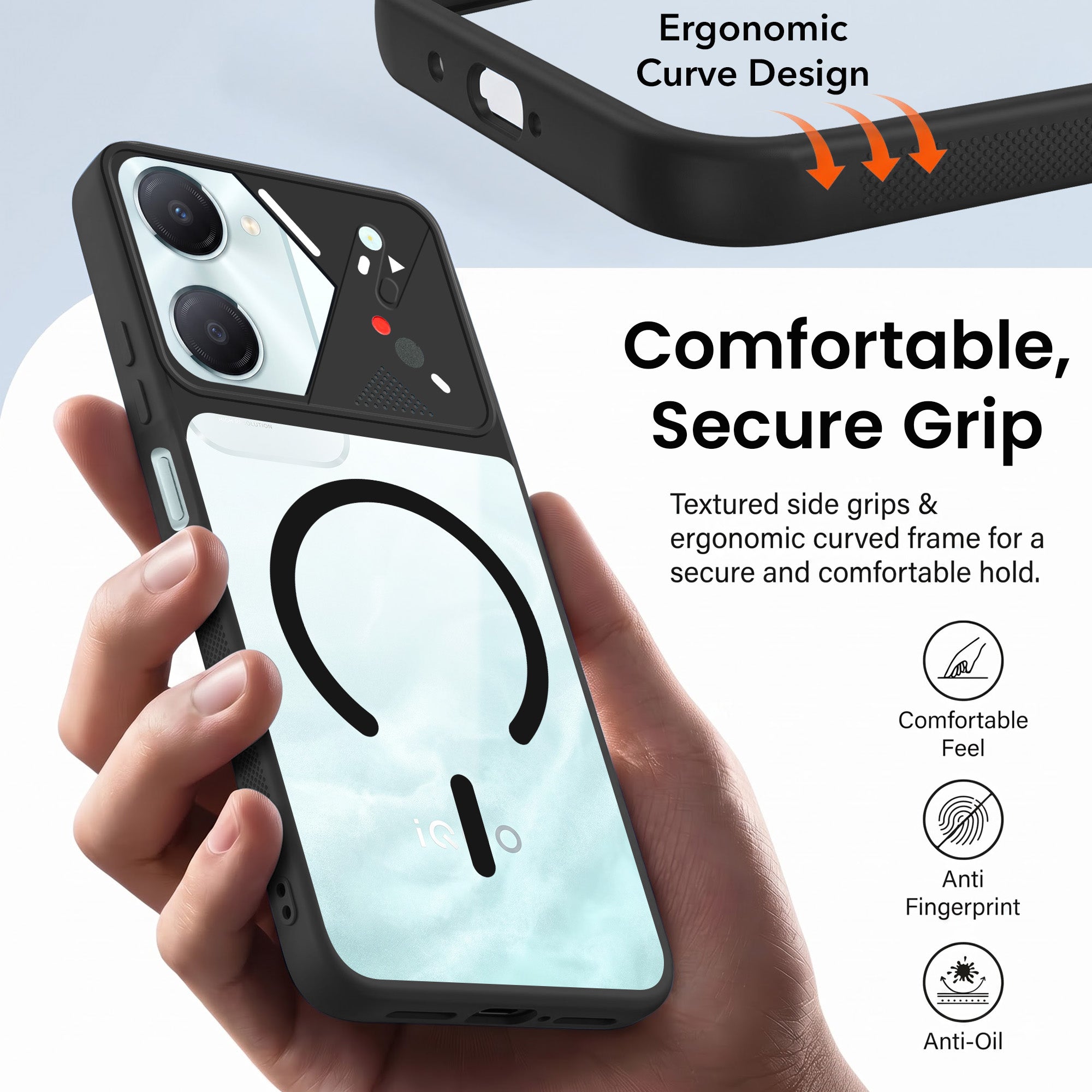 For Vivo iQOO Z9 Lite 5G Back Cover Case Lifetime Anti-Yellow Clear (Camera Protection | Side Grip | Wireless MagSafe Compatible)