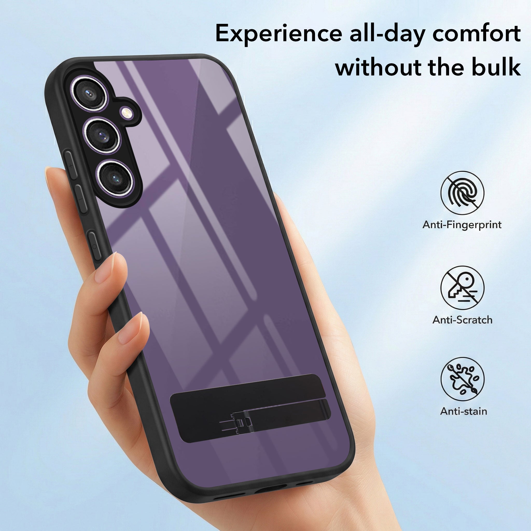 For Samsung Galaxy S23 FE 5G Back Cover Case (Built-in Stand | Lifetime Anti Yellow | Kickstand Shockproof | Camera Protection | MagSafe Compatible)
