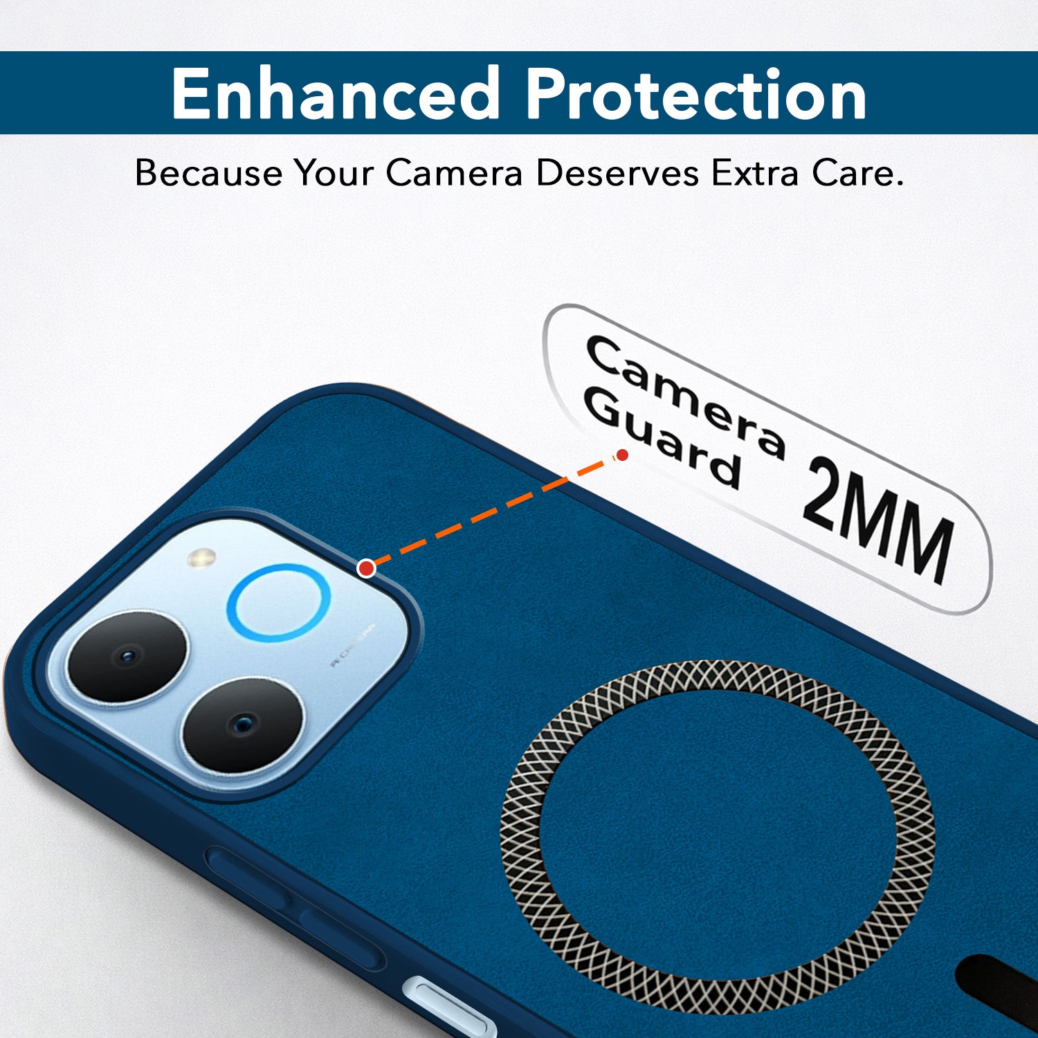 For Realme P4 Lite | Realme Narzo 80 Lite 4G Back Cover Case Leather Finish (MagSafe Compatible Wireless Charging | Soft Touch | Camera Bump Protection)