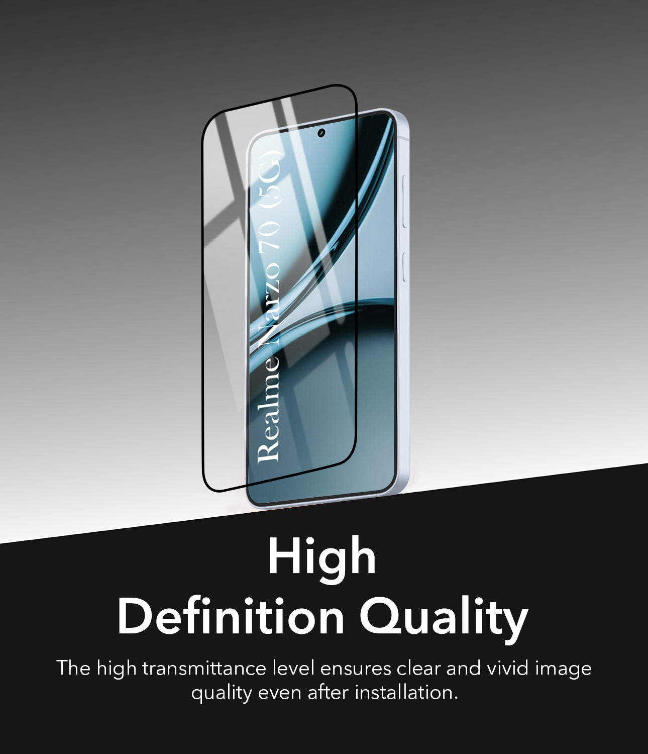 (Pack of 2) Tempered Glass For Realme Narzo 70 5G Military-Grade Gorilla Screen Protector With Installation Kit | Shatterproof, Full Coverage, HD Clear, Scratch Resistant