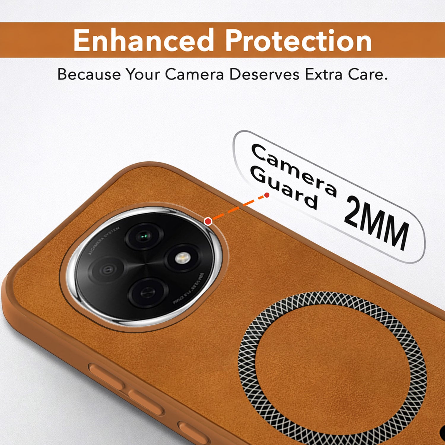 For Oppo F29 Pro Back Cover Case Leather Finish (MagSafe Compatible Wireless Charging | Soft Touch | Camera Bump Protection)