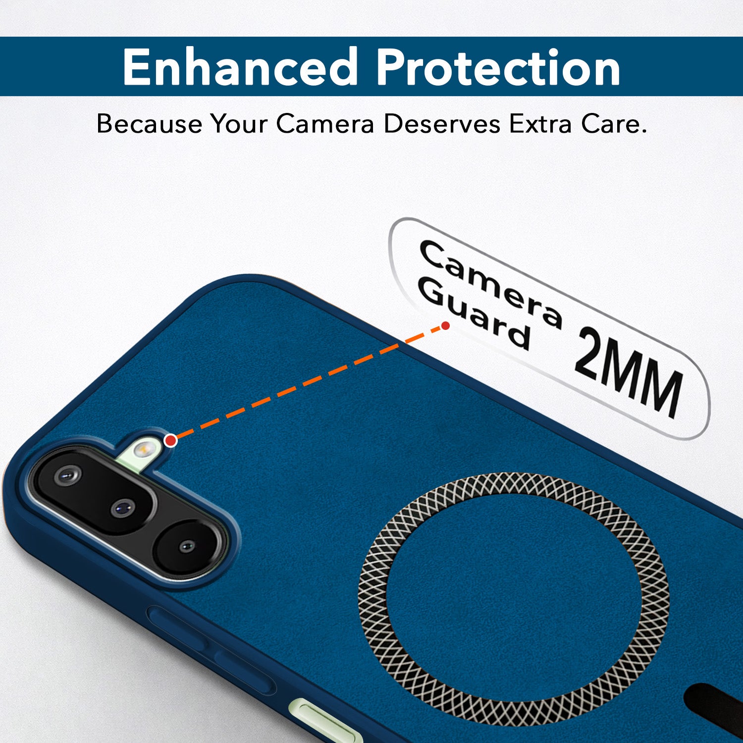 For Samsung Galaxy M16 5G | Samsung Galaxy F16 5G Back Cover Case Leather Finish (MagSafe Compatible Wireless Charging | Soft Touch | Camera Bump Protection)