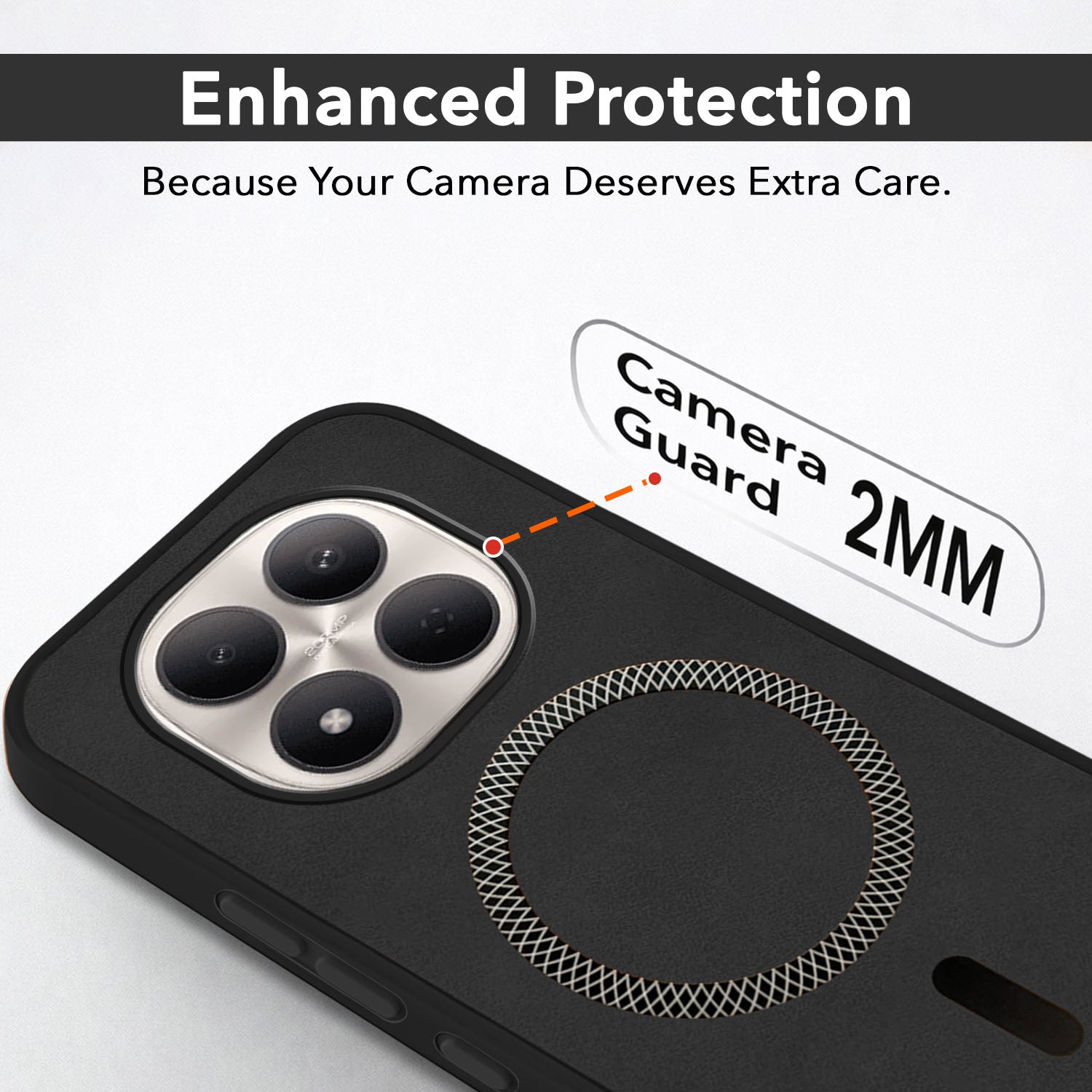 For Xiaomi Redmi Note 15 Pro 5G Back Cover Case Leather Finish (MagSafe Compatible Wireless Charging | Soft Touch | Camera Bump Protection)