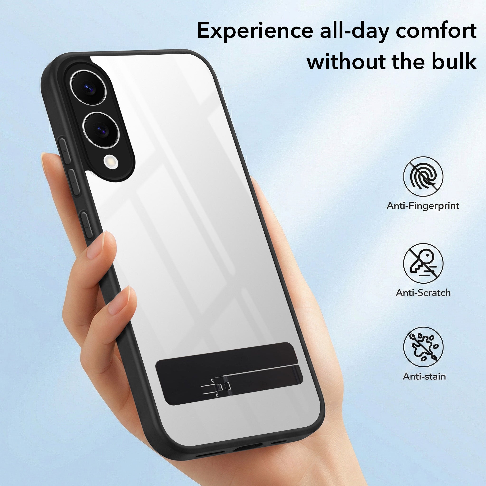 For Samsung Galaxy S25 Edge Back Cover Case (Built-in Stand | Lifetime Anti Yellow | Kickstand Shockproof | Camera Protection | MagSafe Compatible)