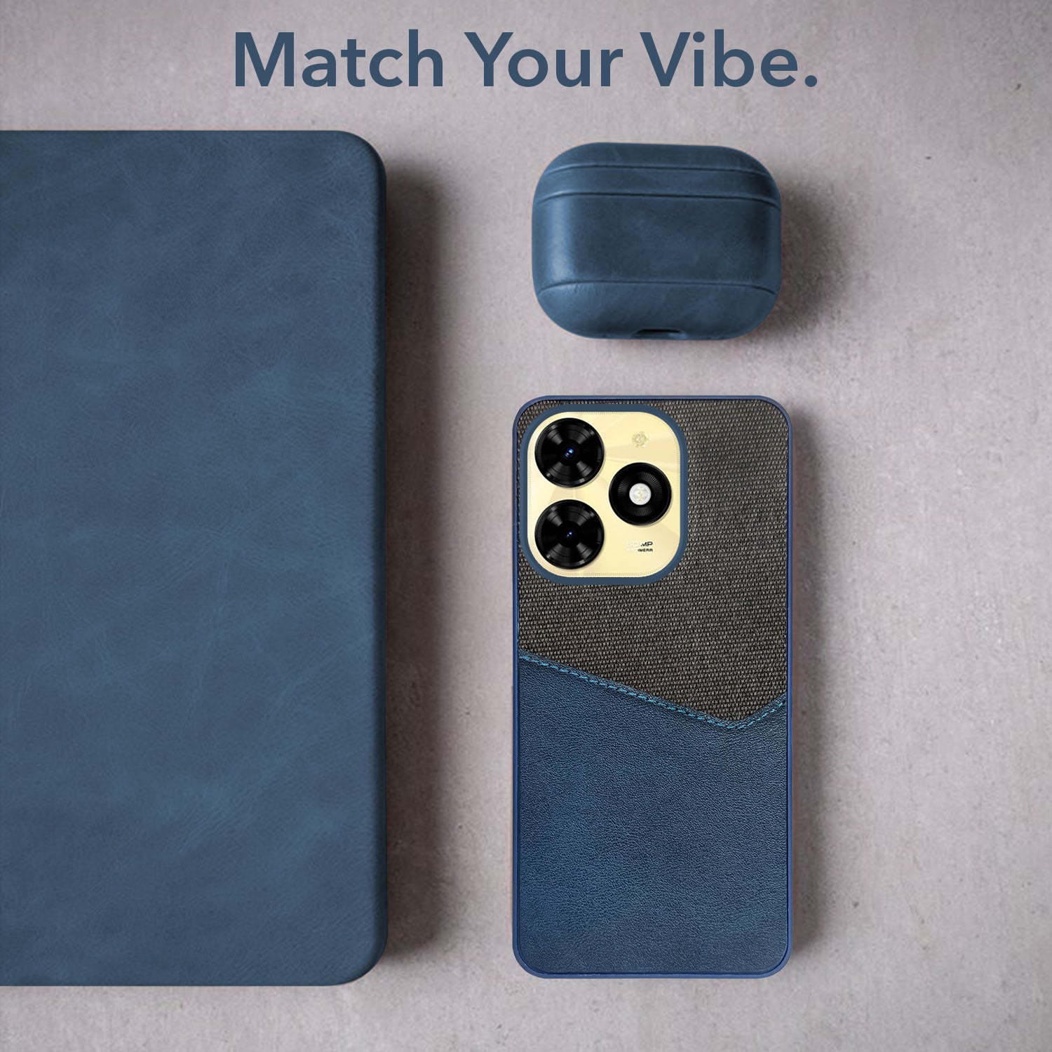 For Tecno Spark 20C Back Cover Case (Dual PU Leather Stitch | Professional Minimalist | Soft and Flexible)