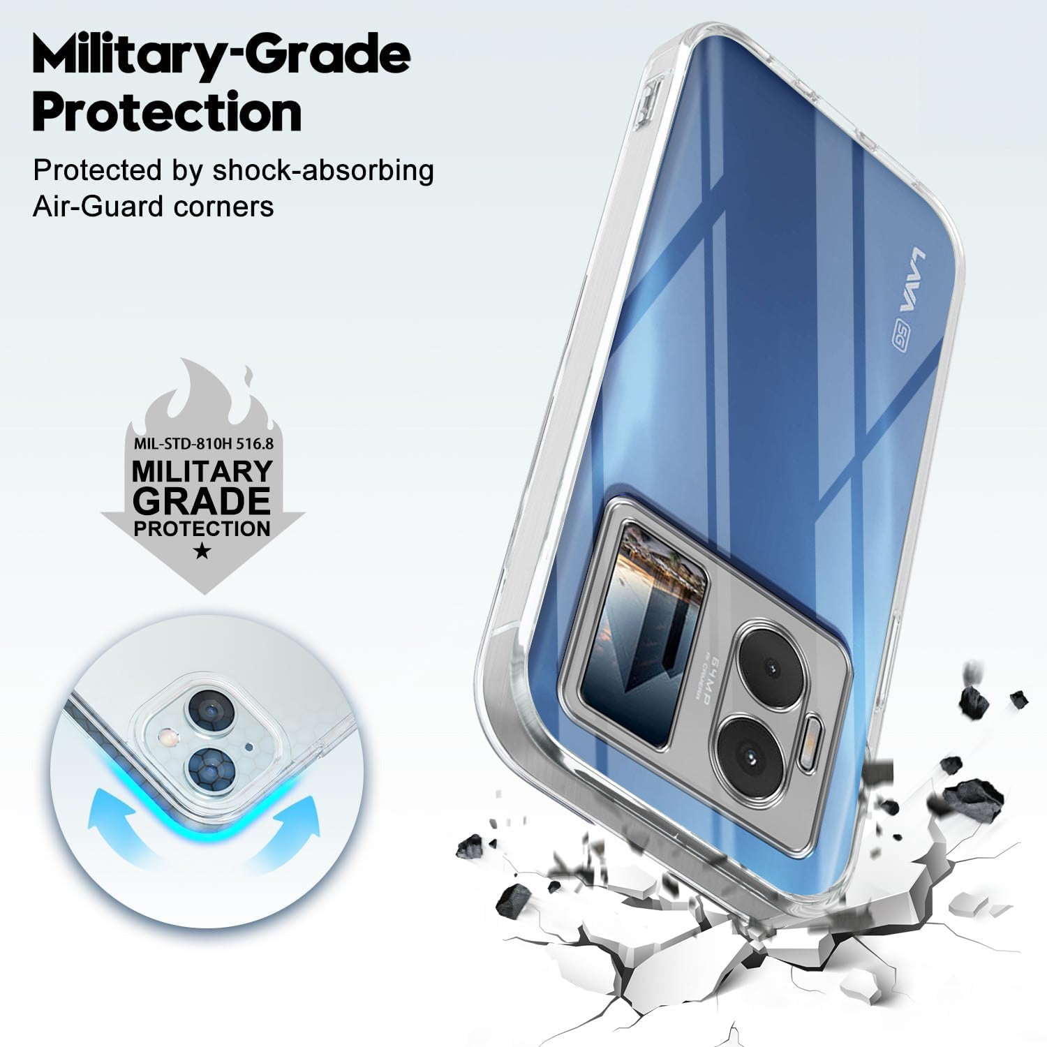 For Lava Blaze Duo Back Cover (Silicone Clear Shockproof Case with Camera Protection | Soft and Flexible | Transparent)