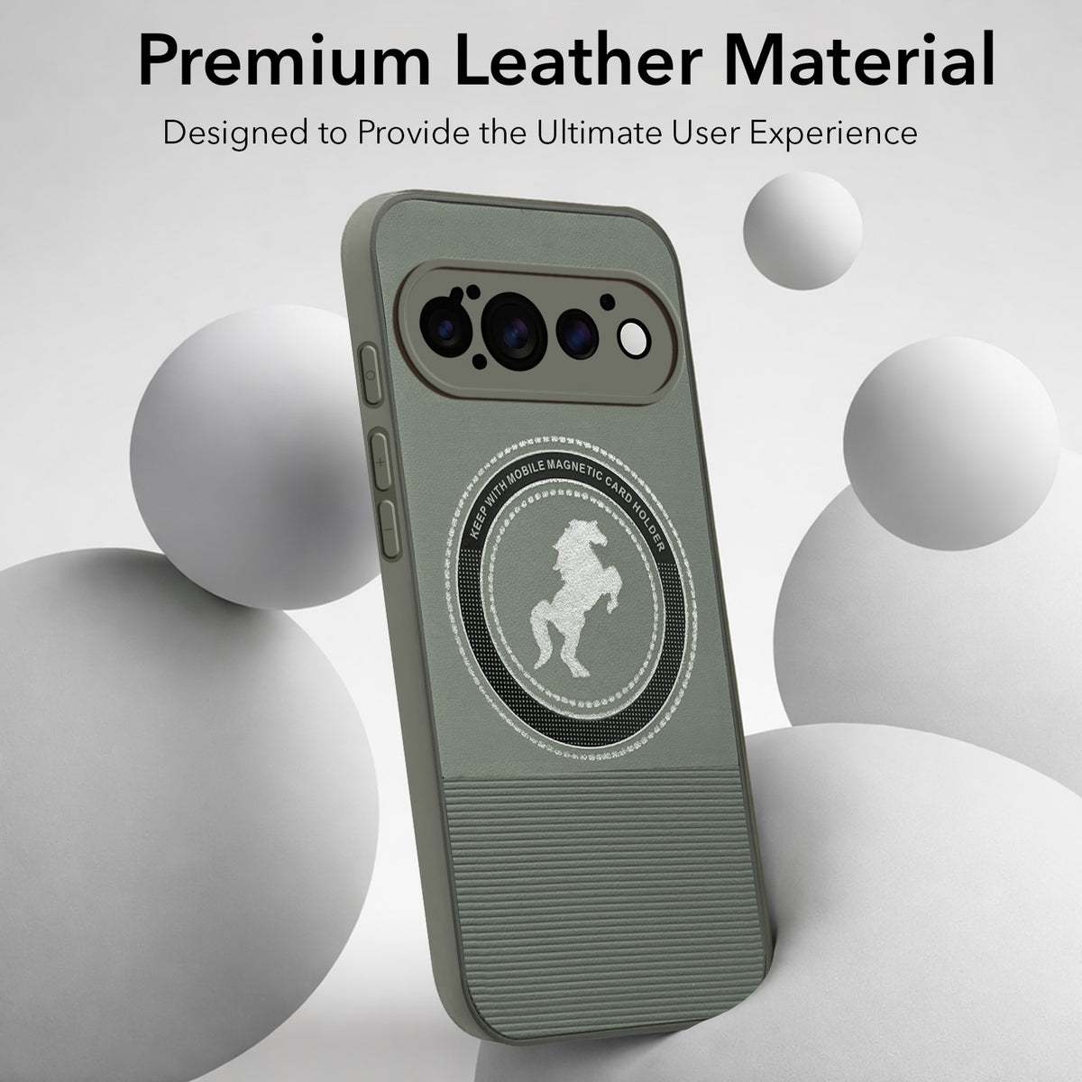 For Google Pixel 11 Pro Back Cover Case PU Leather Finish (Professional Minimalist Texture | MagSafe Compatile | Camera Protection | Sleek Sober Formal)