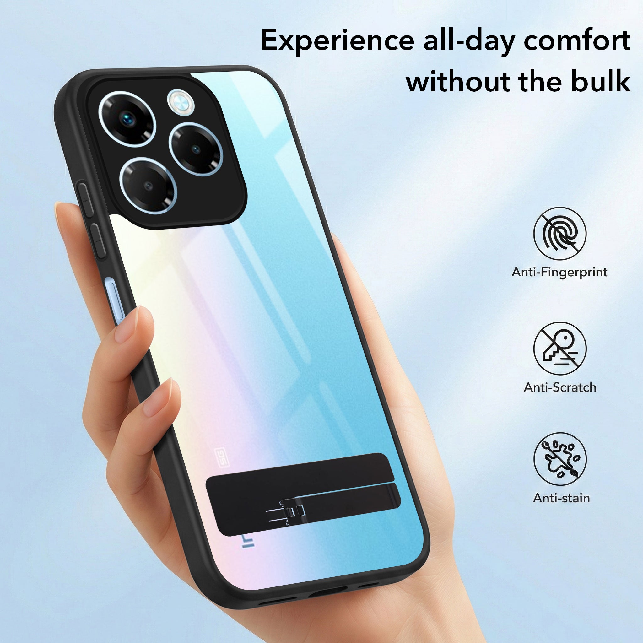 For Infinix Note 40X 5G Back Cover Case (Built-in Stand | Lifetime Anti Yellow | Kickstand Shockproof | Camera Protection | MagSafe Compatible)