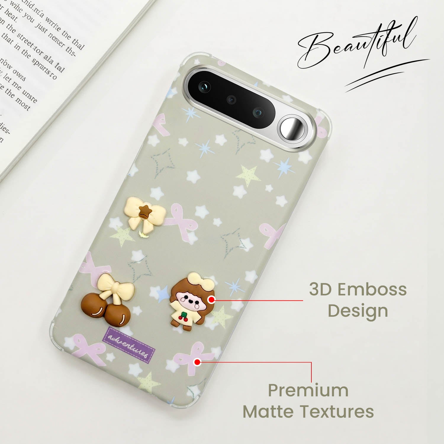 For Realme 16 Back Cover Case (3D Cute Cartoons | Hard Back Side Soft | Matte Premium Finish | HD Printing)