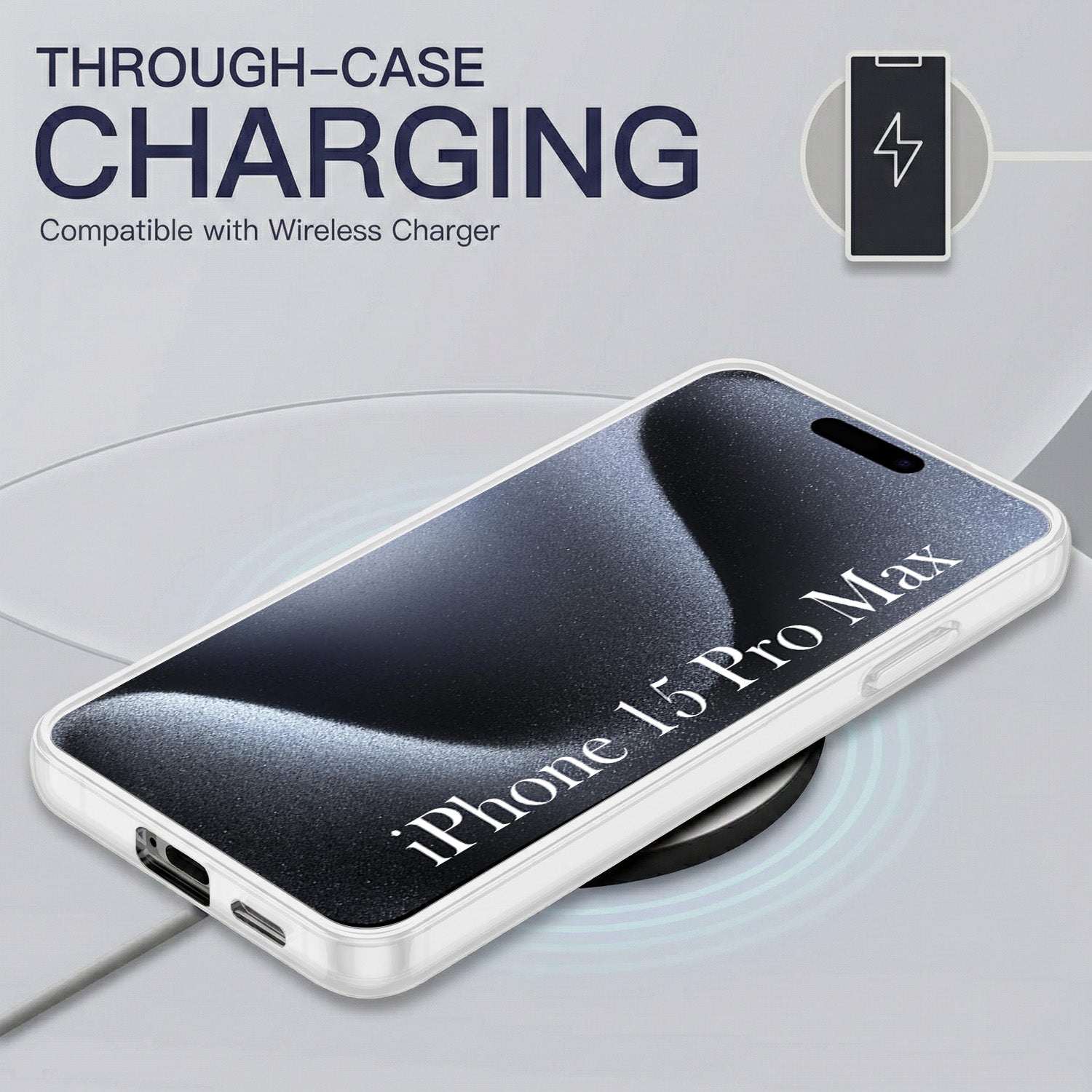 For Apple iPhone 15 Pro Max Back Cover Case Silicone (Slim Paper Thin | Camera Protection Bump | Minimalist Professional | Soft Flexible)