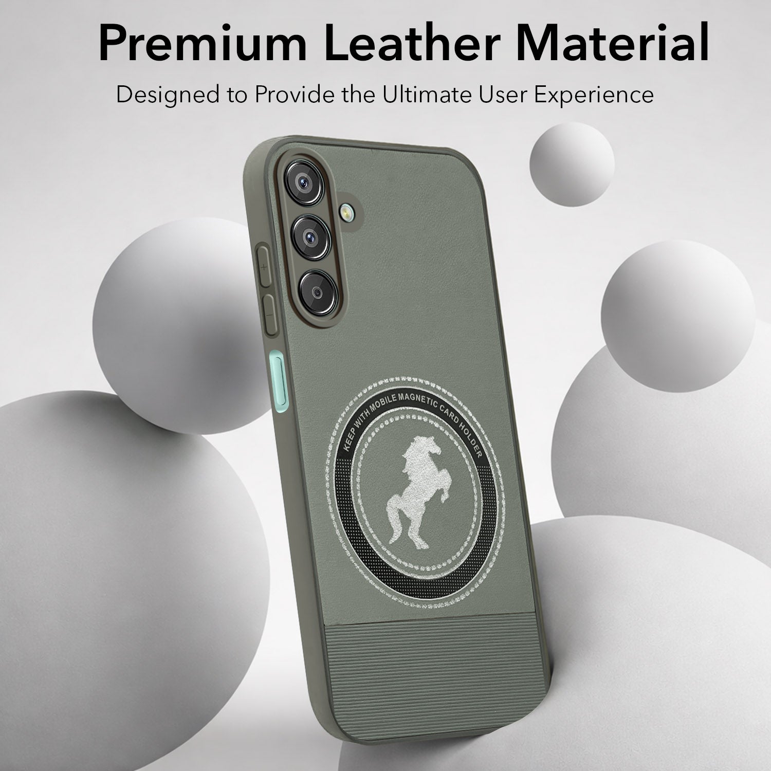 For Samsung Galaxy F15 5G Back Cover Case PU Leather Finish  (Professional Minimalist Texture | MagSafe Compatile | Camera Protection | Sleek Sober Formal)