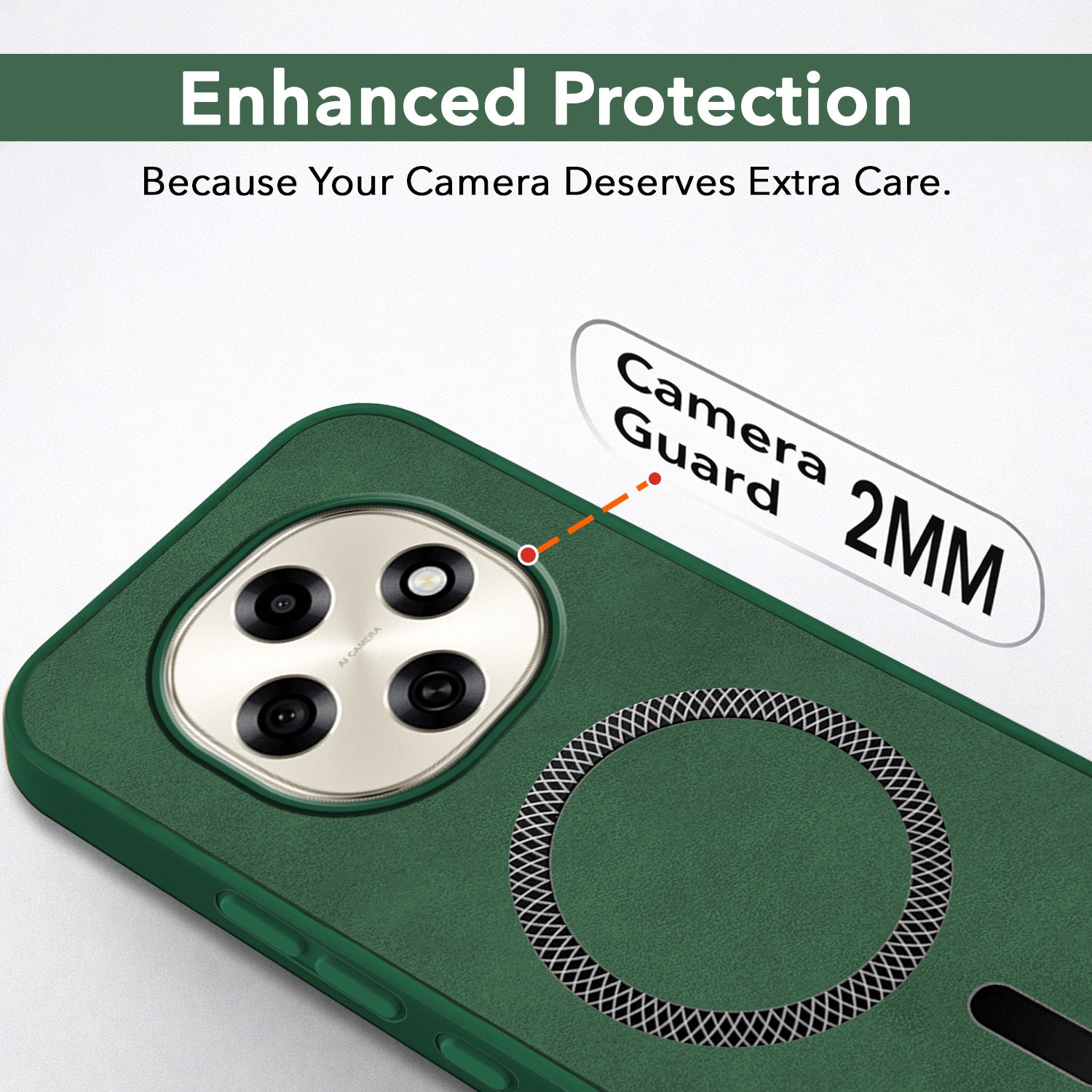For Oppo F31 Pro Back Cover Case Leather Finish (MagSafe Compatible Wireless Charging | Soft Touch | Camera Bump Protection)