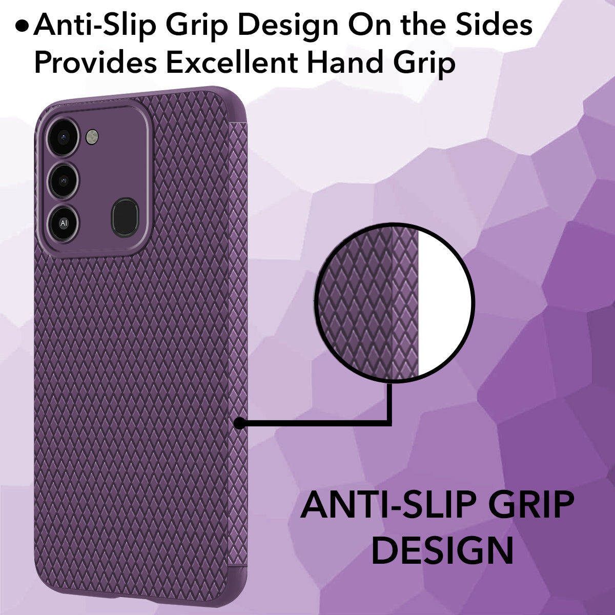 For Tecno Spark 8C Back Cover Case (Liquid Silicone | Side Grip | Camera Protection)
